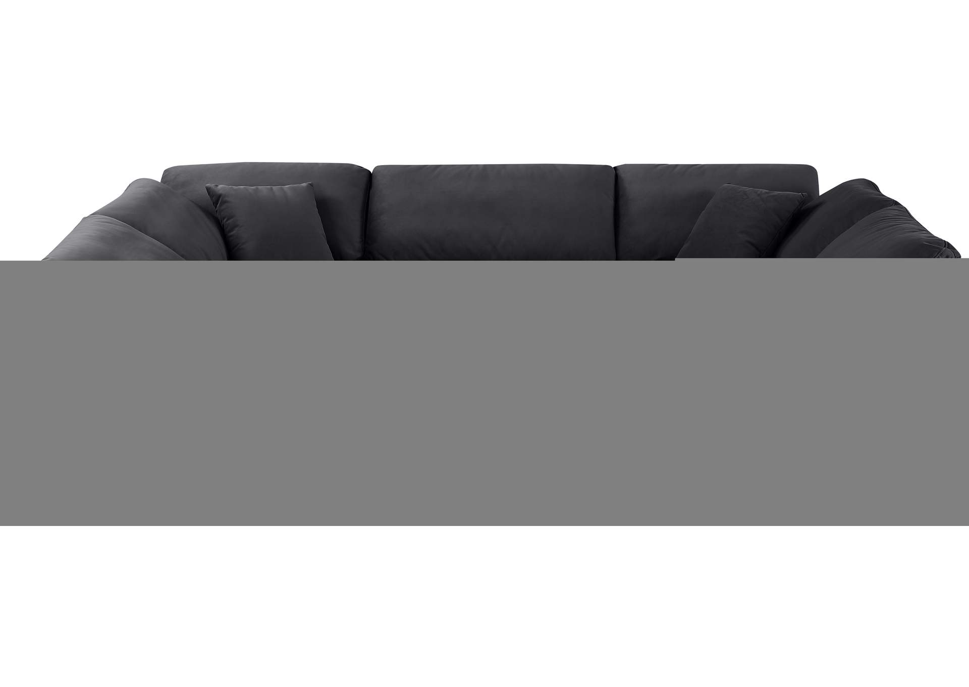 Indulge Black Velvet Modular Sectional,Meridian Furniture