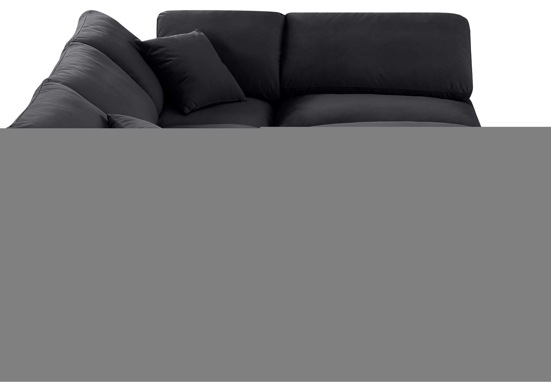 Indulge Black Velvet Modular Sectional,Meridian Furniture