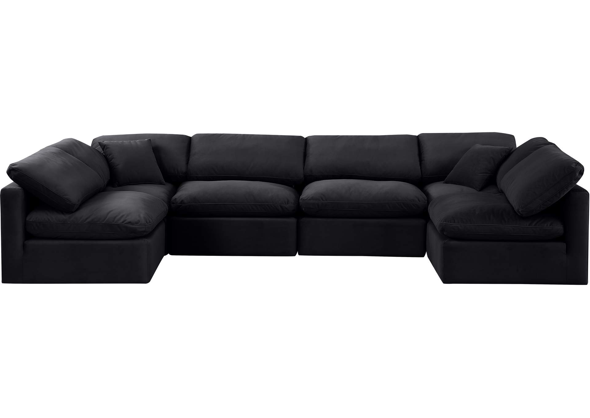 Indulge Black Velvet Modular Sectional,Meridian Furniture
