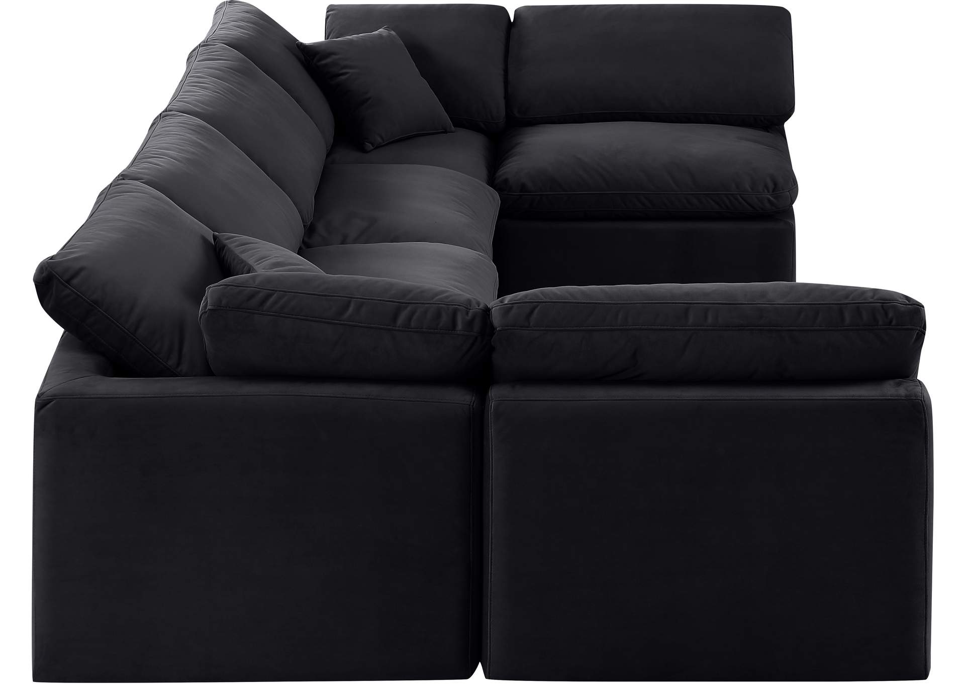 Indulge Black Velvet Modular Sectional,Meridian Furniture