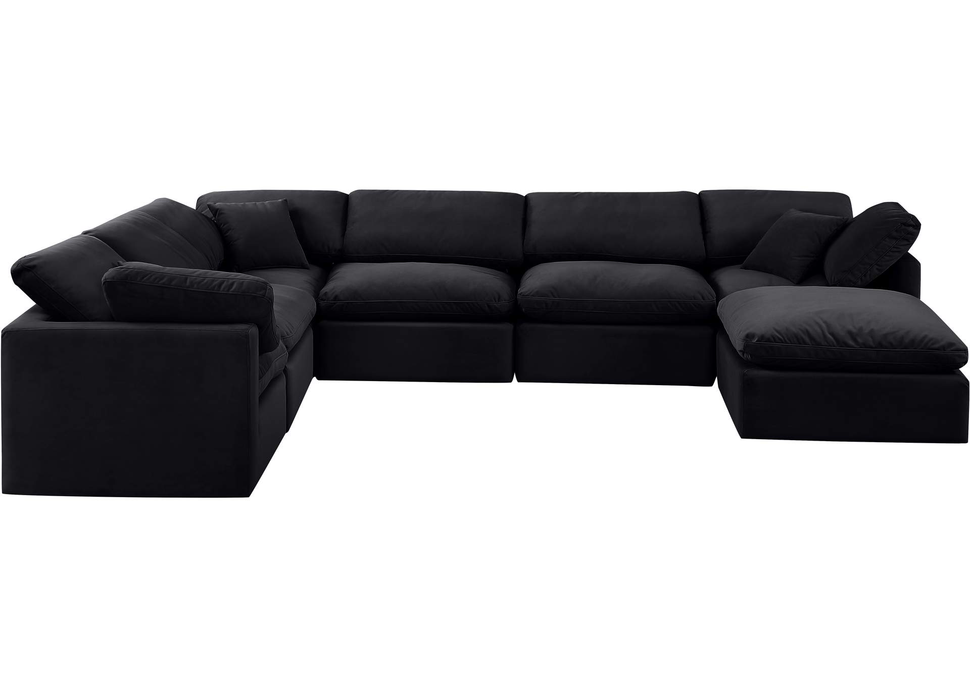 Indulge Black Velvet Modular Sectional,Meridian Furniture