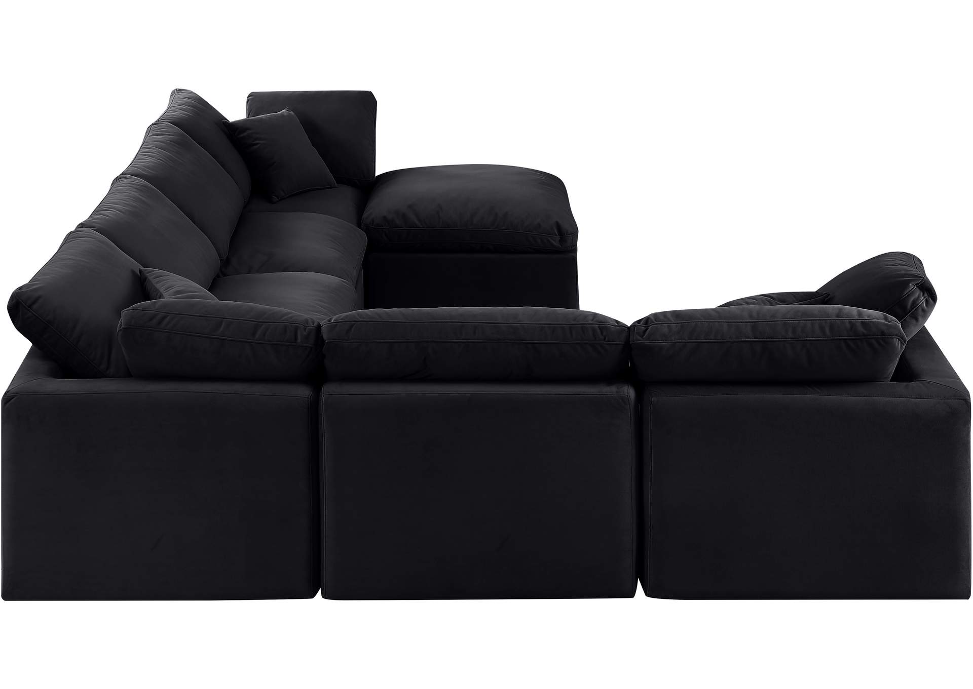 Indulge Black Velvet Modular Sectional,Meridian Furniture