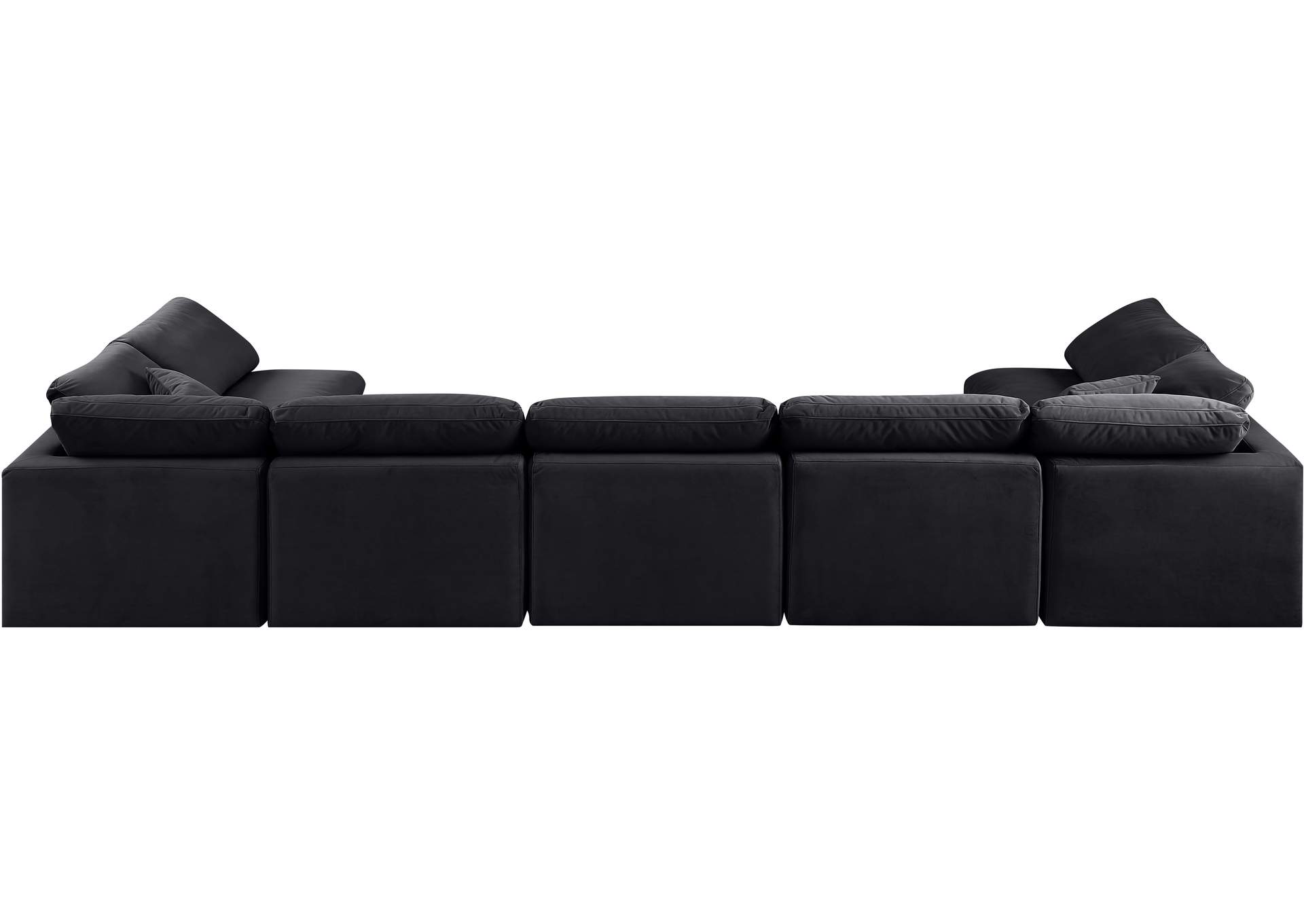 Indulge Black Velvet Modular Sectional,Meridian Furniture