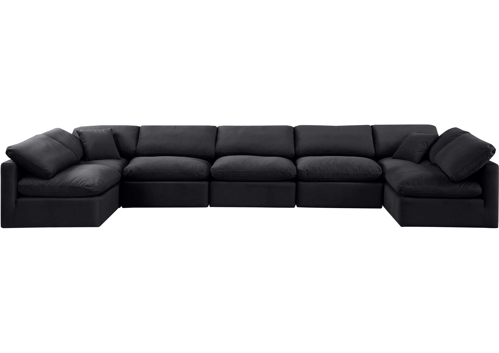 Indulge Black Velvet Modular Sectional,Meridian Furniture
