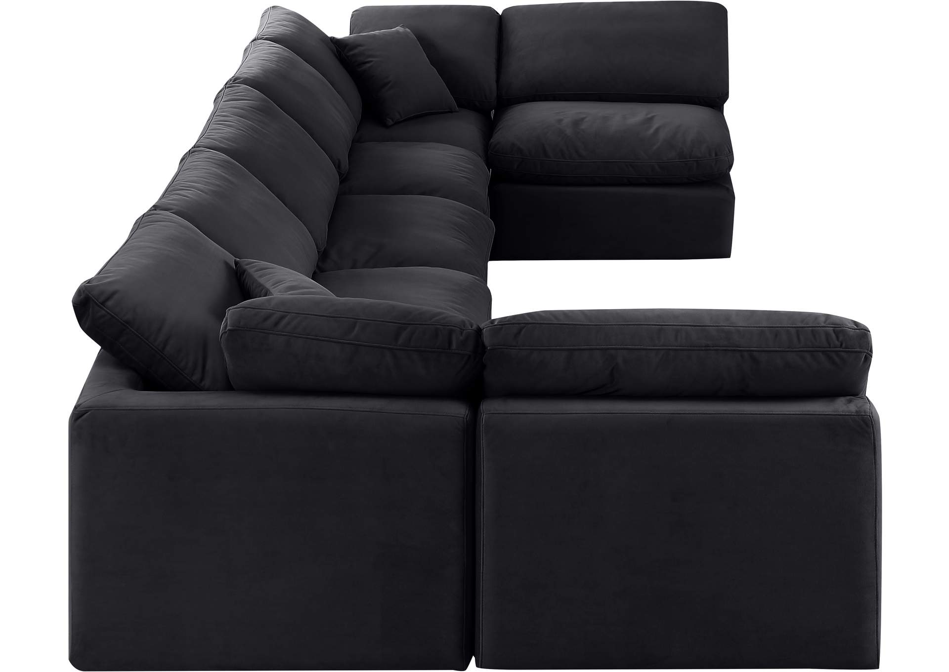 Indulge Black Velvet Modular Sectional,Meridian Furniture