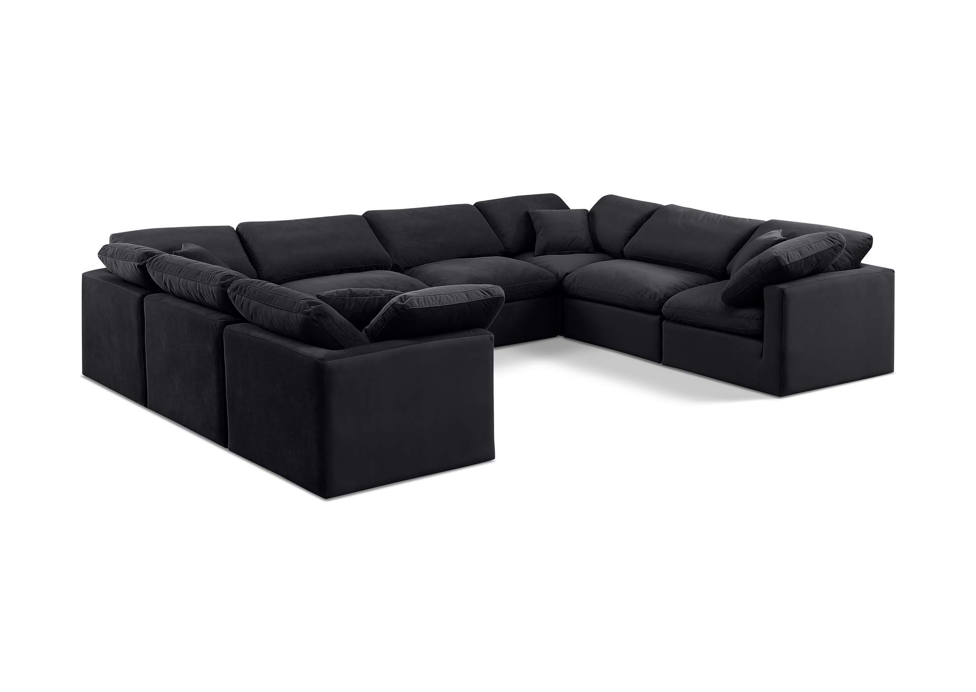 Indulge Black Velvet Modular Sectional,Meridian Furniture
