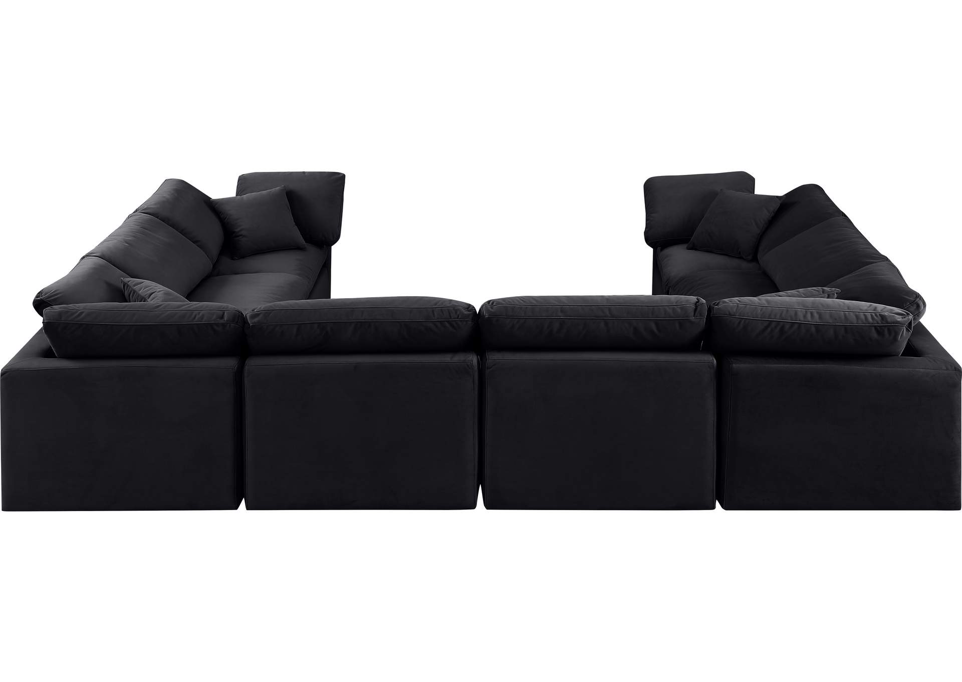 Indulge Black Velvet Modular Sectional,Meridian Furniture
