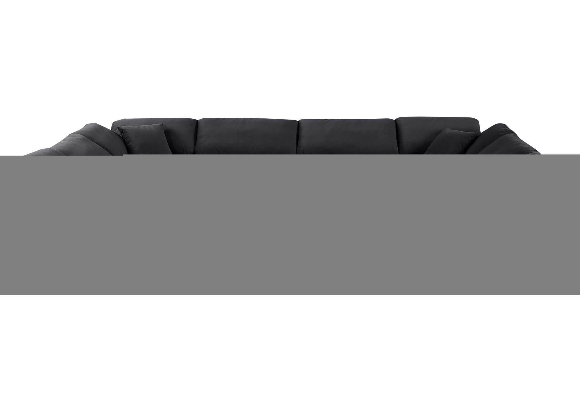 Indulge Black Velvet Modular Sectional,Meridian Furniture