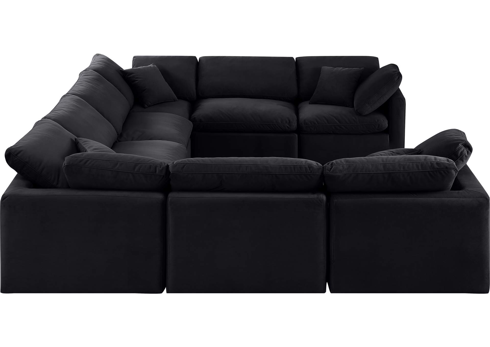 Indulge Black Velvet Modular Sectional,Meridian Furniture