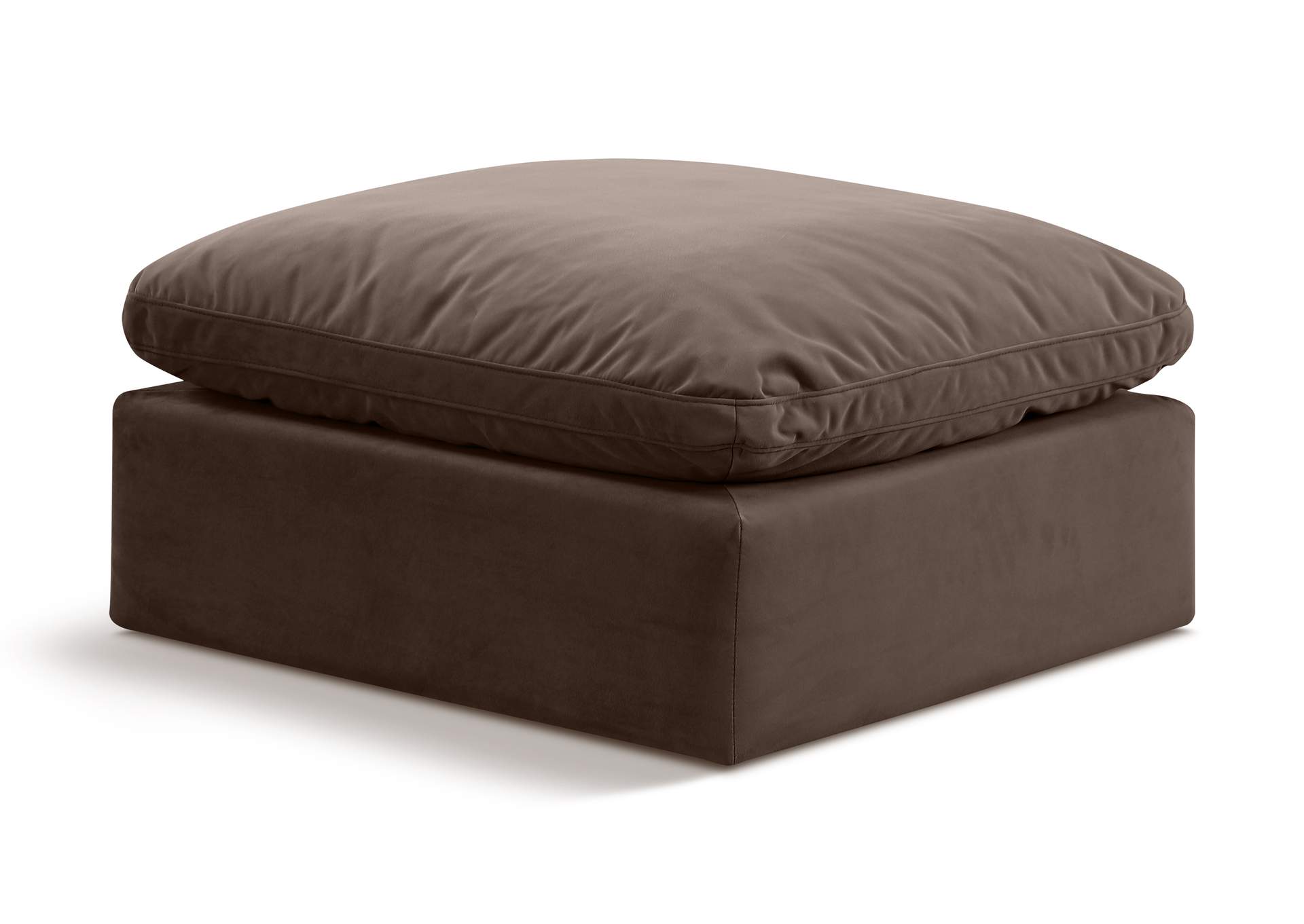 Indulge Brown Velvet Ottoman,Meridian Furniture
