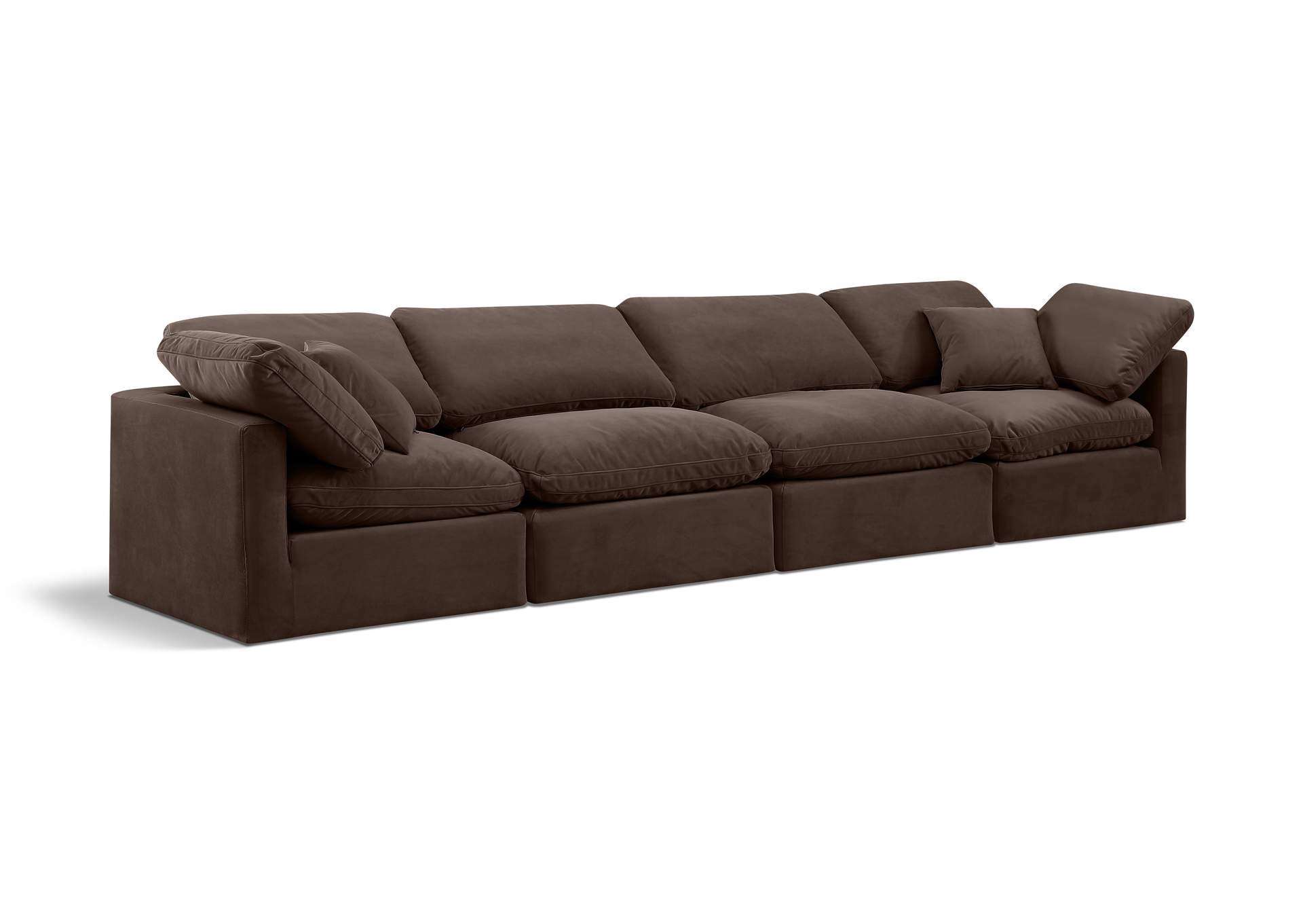 Indulge Brown Velvet Modular Sofa,Meridian Furniture