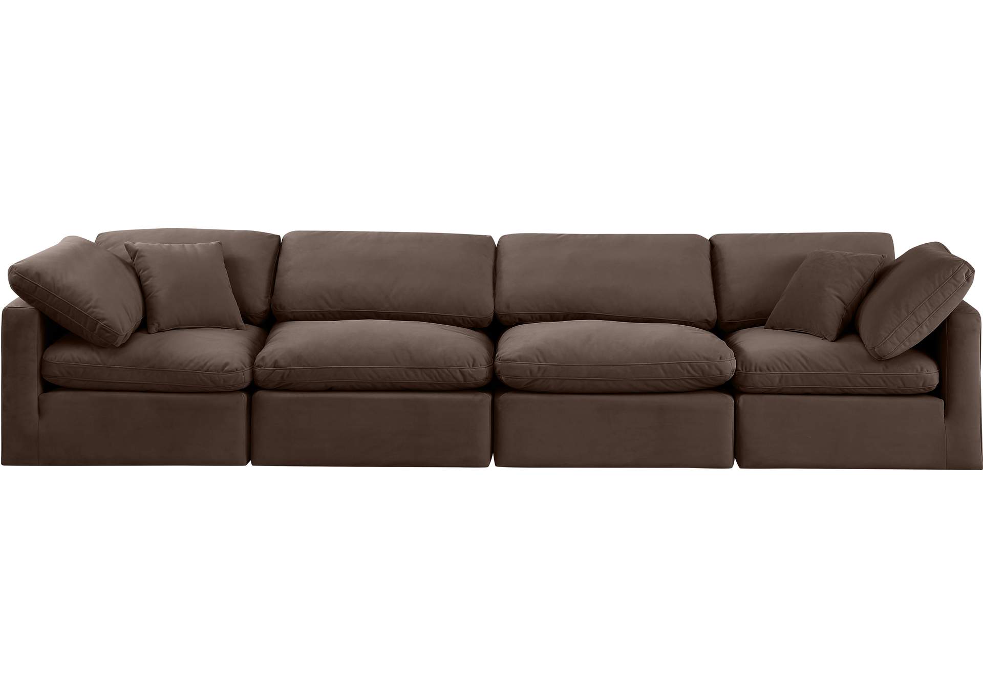 Indulge Brown Velvet Modular Sofa,Meridian Furniture