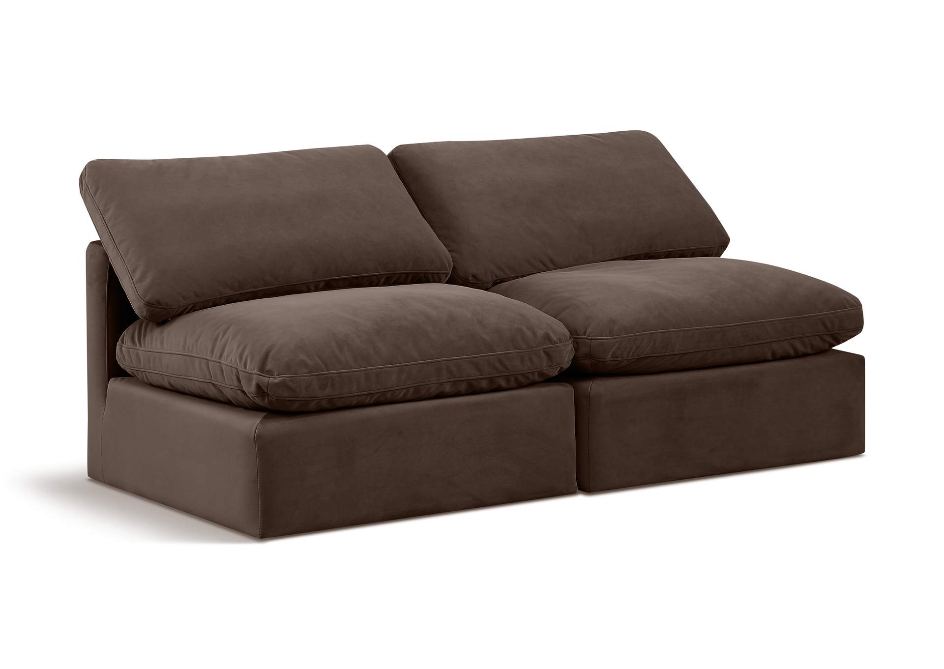Indulge Brown Velvet Modular Sofa,Meridian Furniture