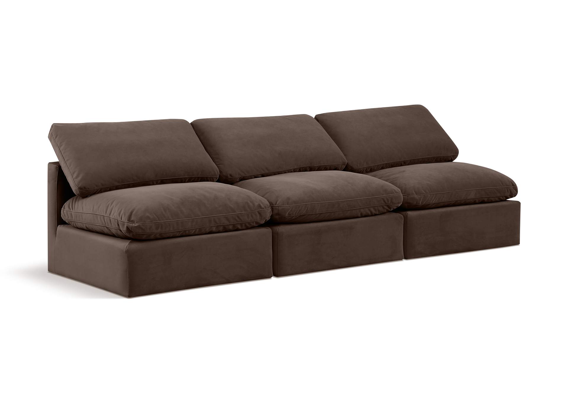 Indulge Brown Velvet Modular Sofa,Meridian Furniture
