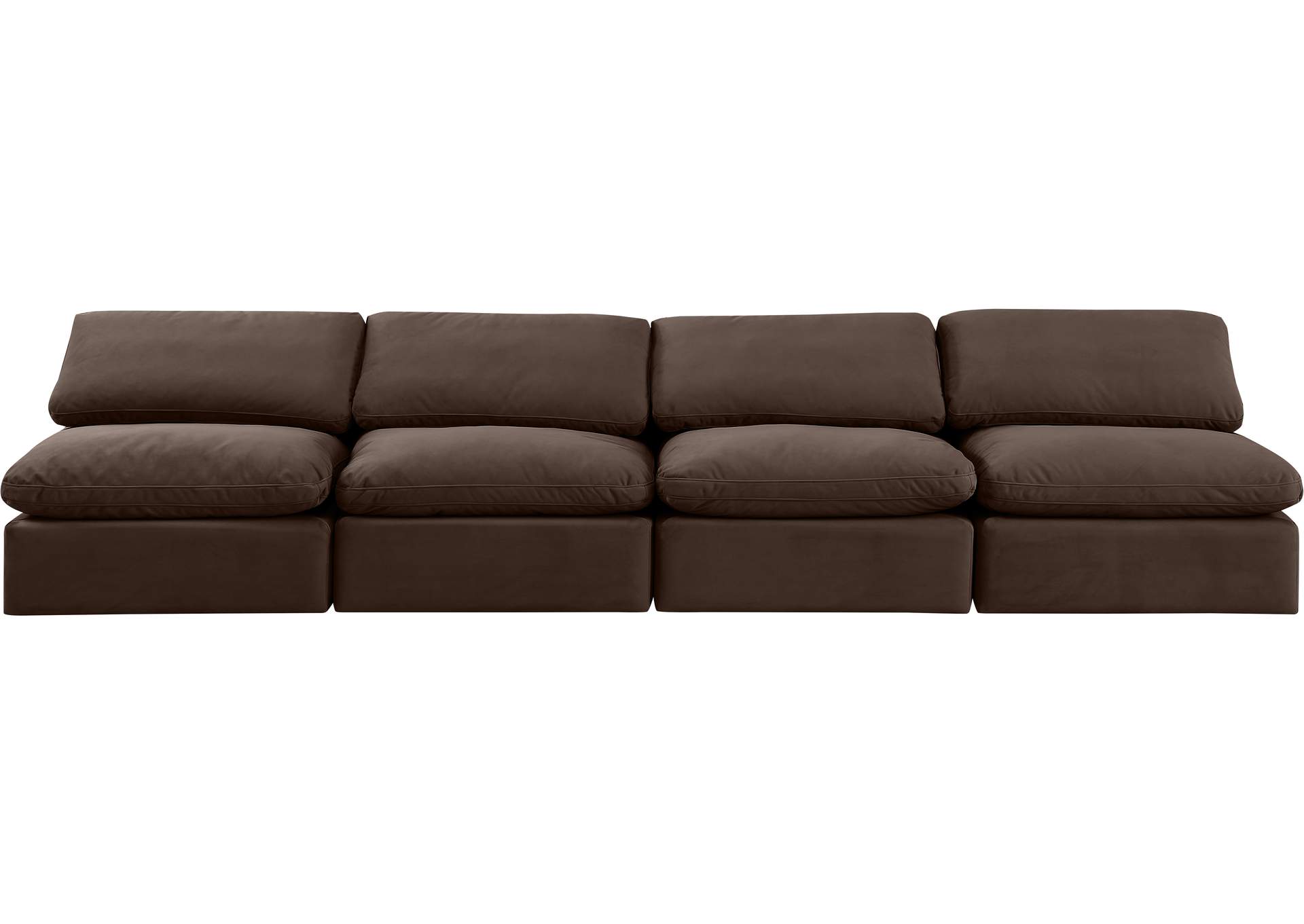 Indulge Brown Velvet Modular Sofa,Meridian Furniture