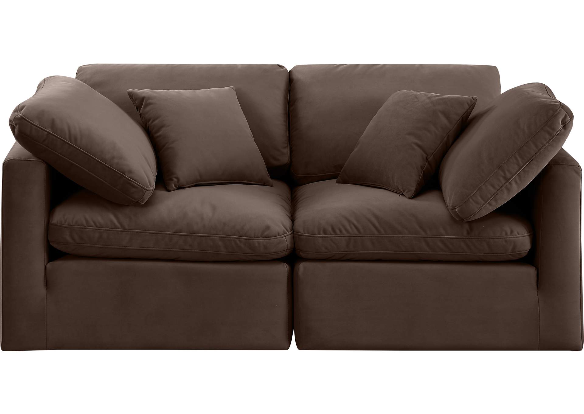 Indulge Brown Velvet Modular Sofa,Meridian Furniture