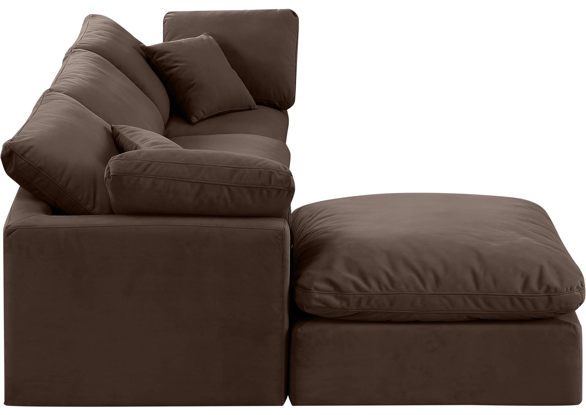 Indulge Brown Velvet Modular Sectional,Meridian Furniture