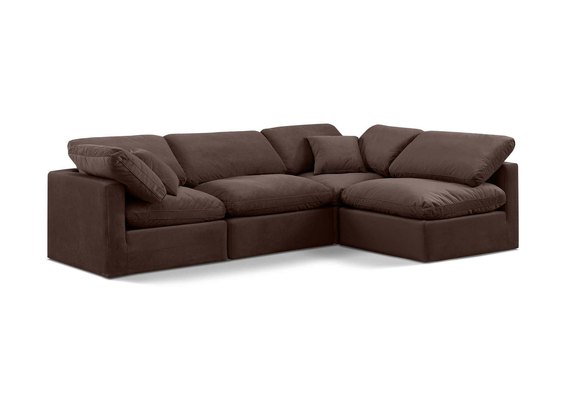 Indulge Brown Velvet Modular Sectional,Meridian Furniture