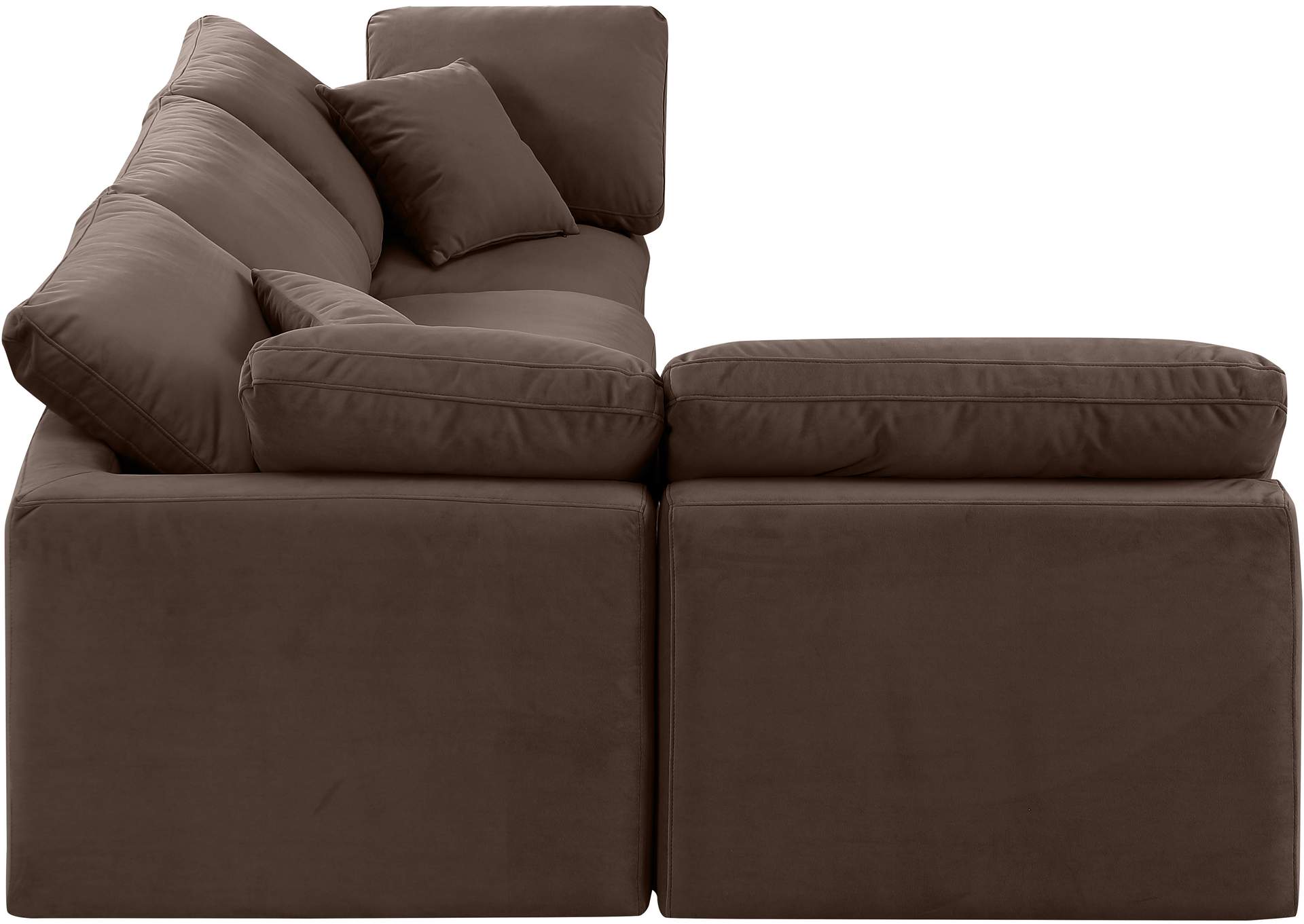 Indulge Brown Velvet Modular Sectional,Meridian Furniture