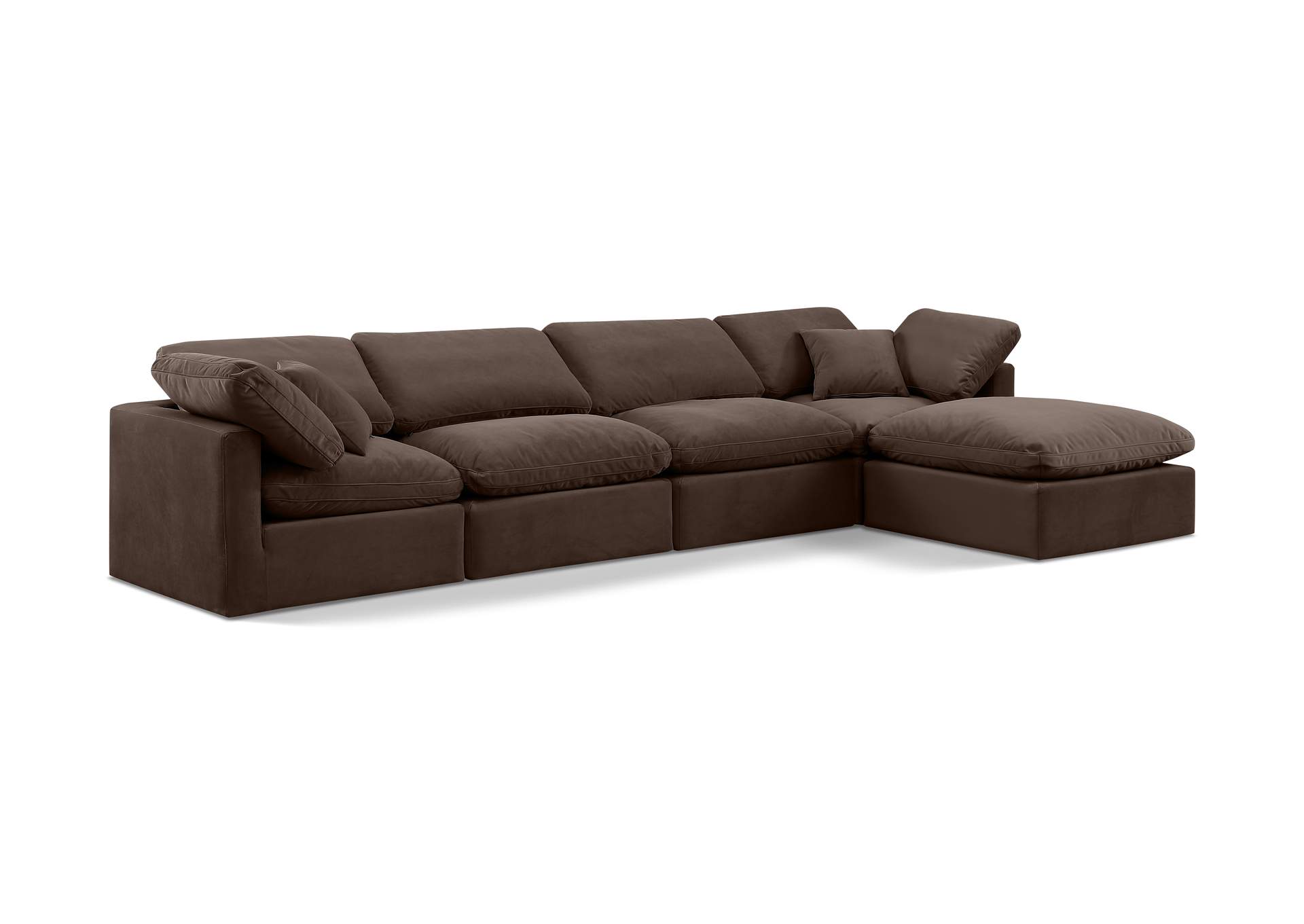 Indulge Brown Velvet Modular Sectional,Meridian Furniture