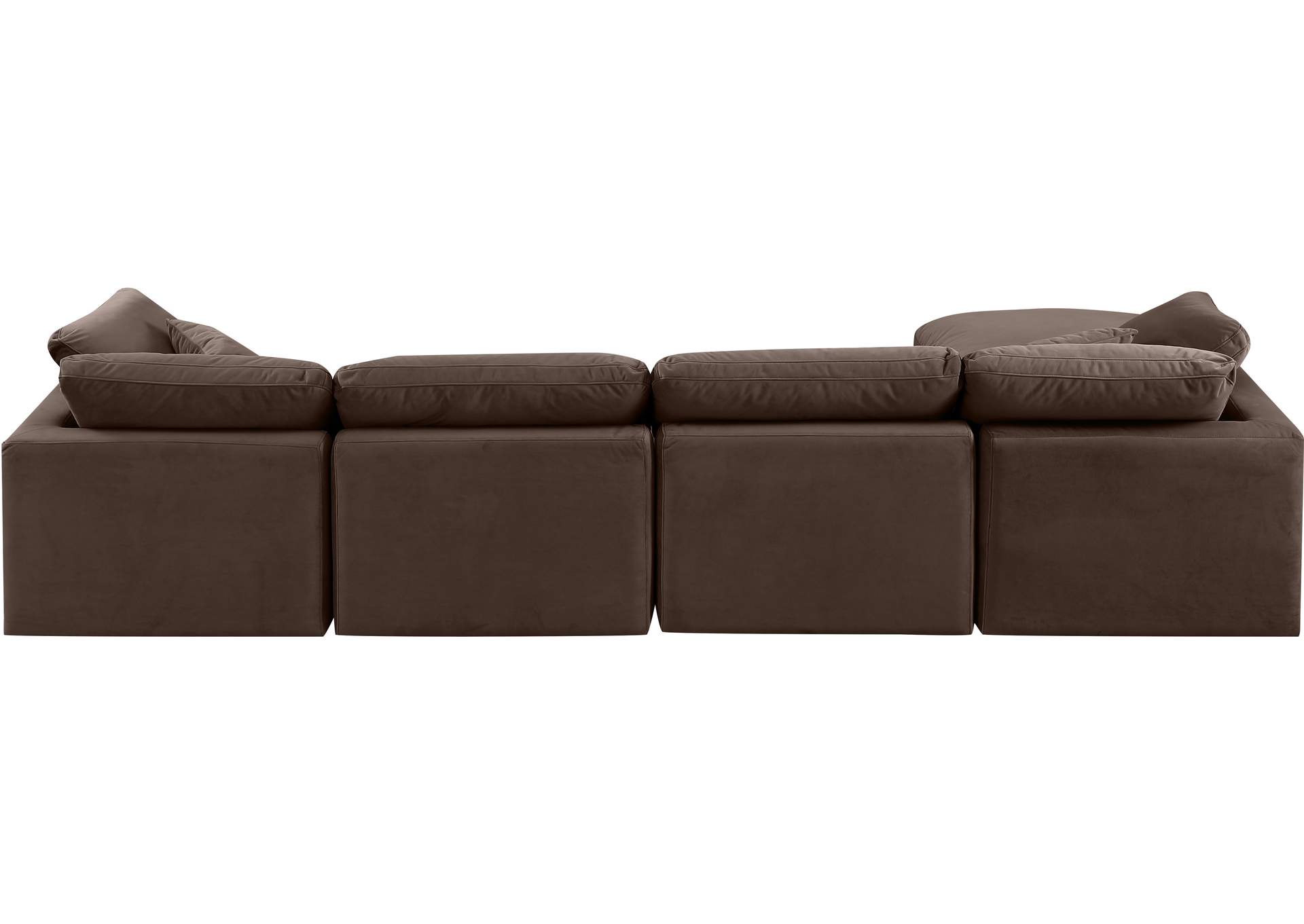 Indulge Brown Velvet Modular Sectional,Meridian Furniture