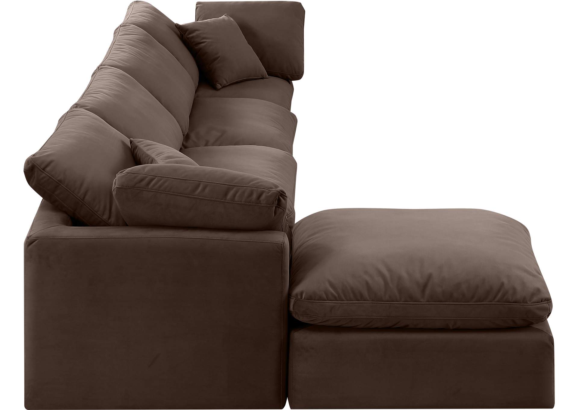 Indulge Brown Velvet Modular Sectional,Meridian Furniture