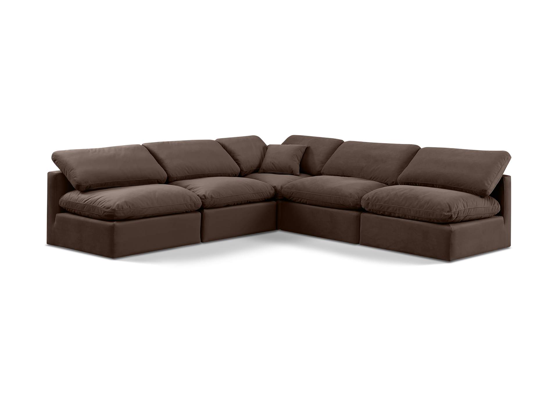 Indulge Brown Velvet Modular Sectional,Meridian Furniture