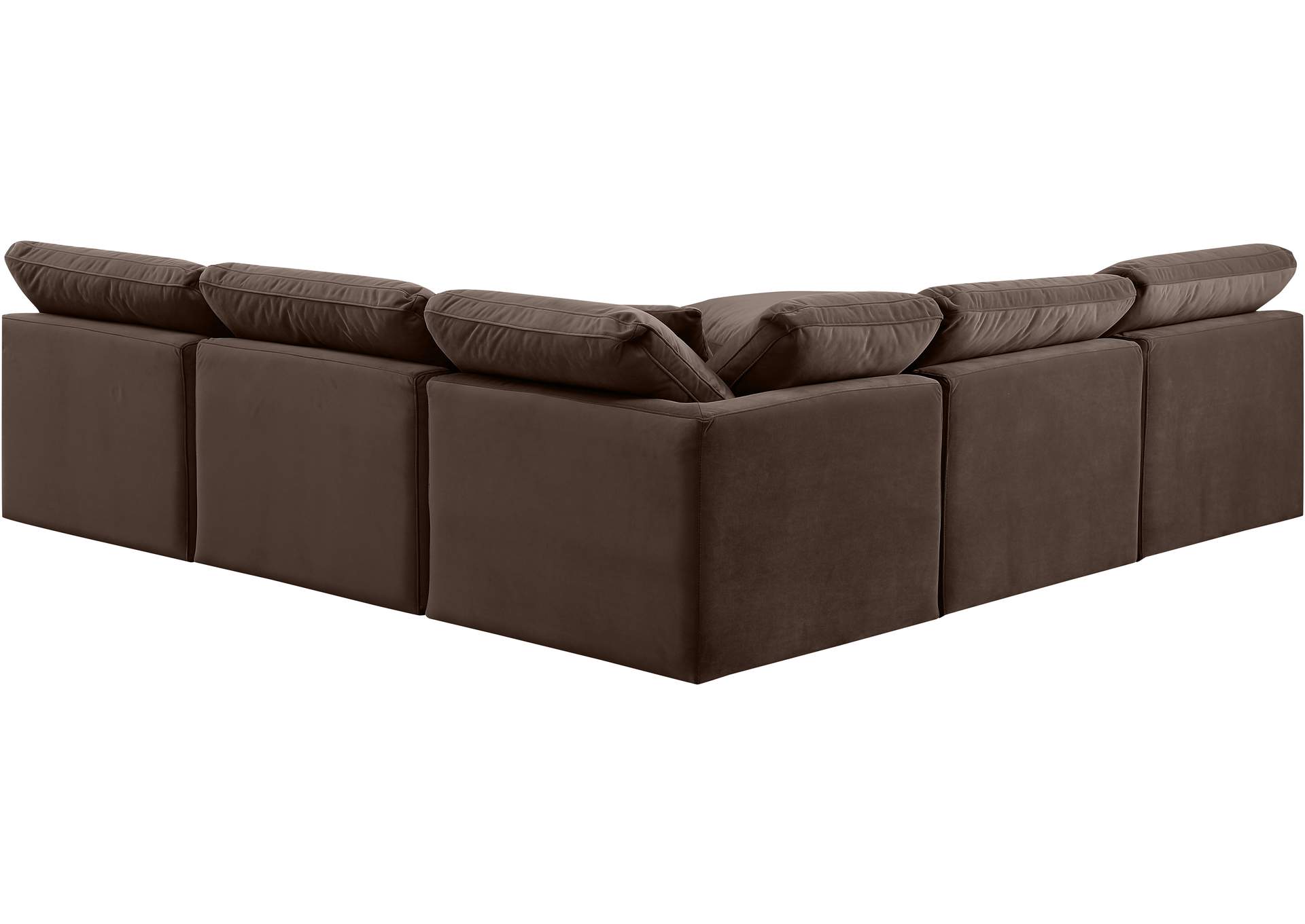 Indulge Brown Velvet Modular Sectional,Meridian Furniture