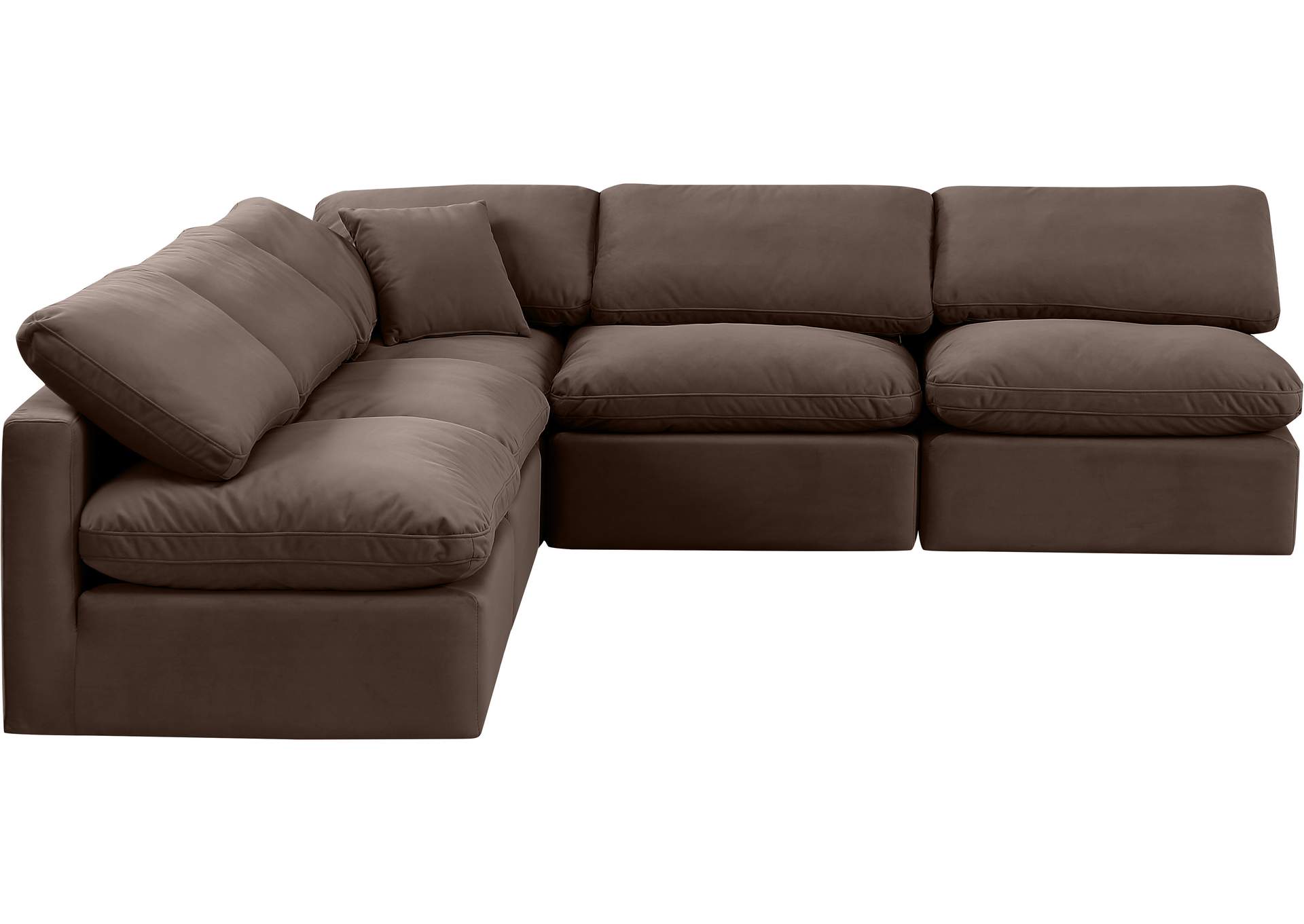 Indulge Brown Velvet Modular Sectional,Meridian Furniture