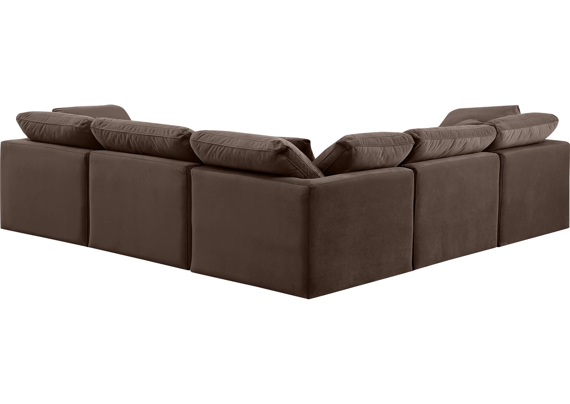 Indulge Brown Velvet Modular Sectional,Meridian Furniture