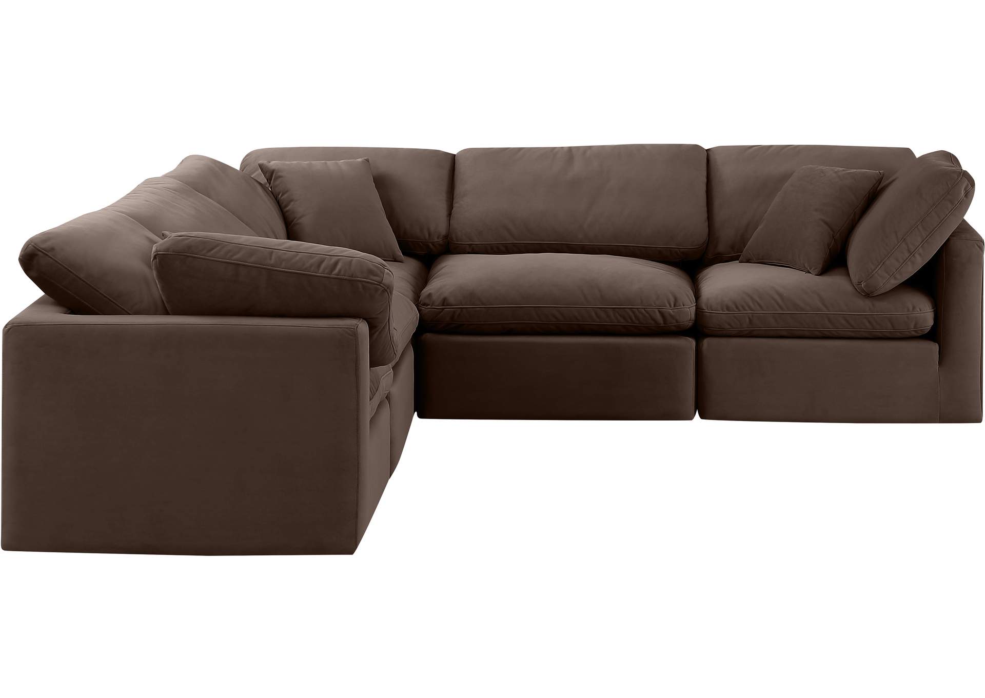 Indulge Brown Velvet Modular Sectional,Meridian Furniture