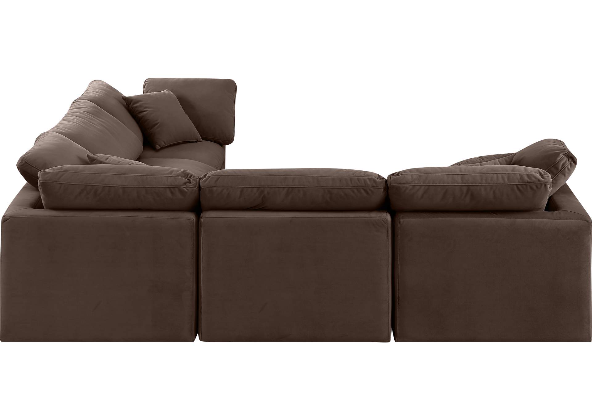 Indulge Brown Velvet Modular Sectional,Meridian Furniture