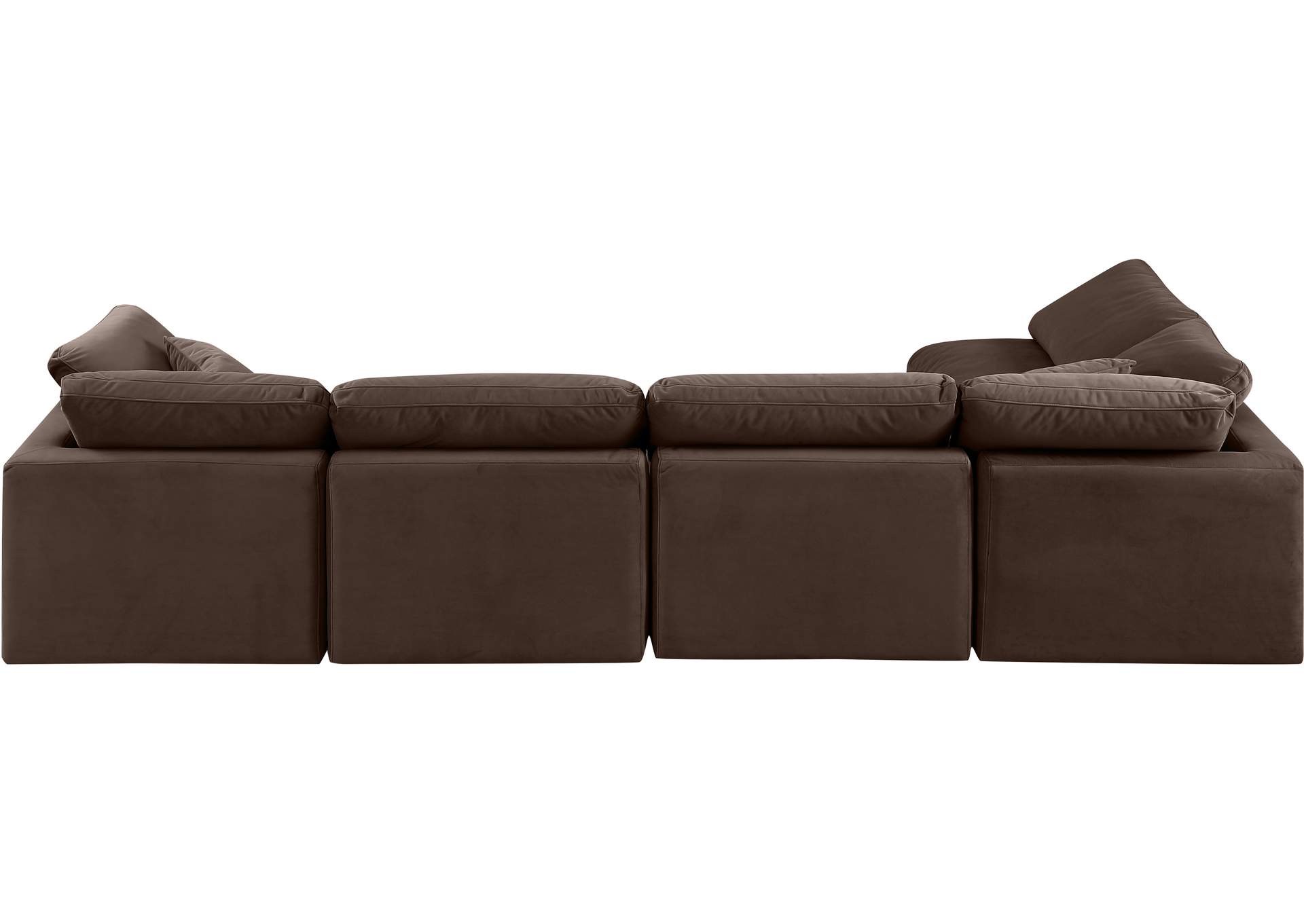 Indulge Brown Velvet Modular Sectional,Meridian Furniture