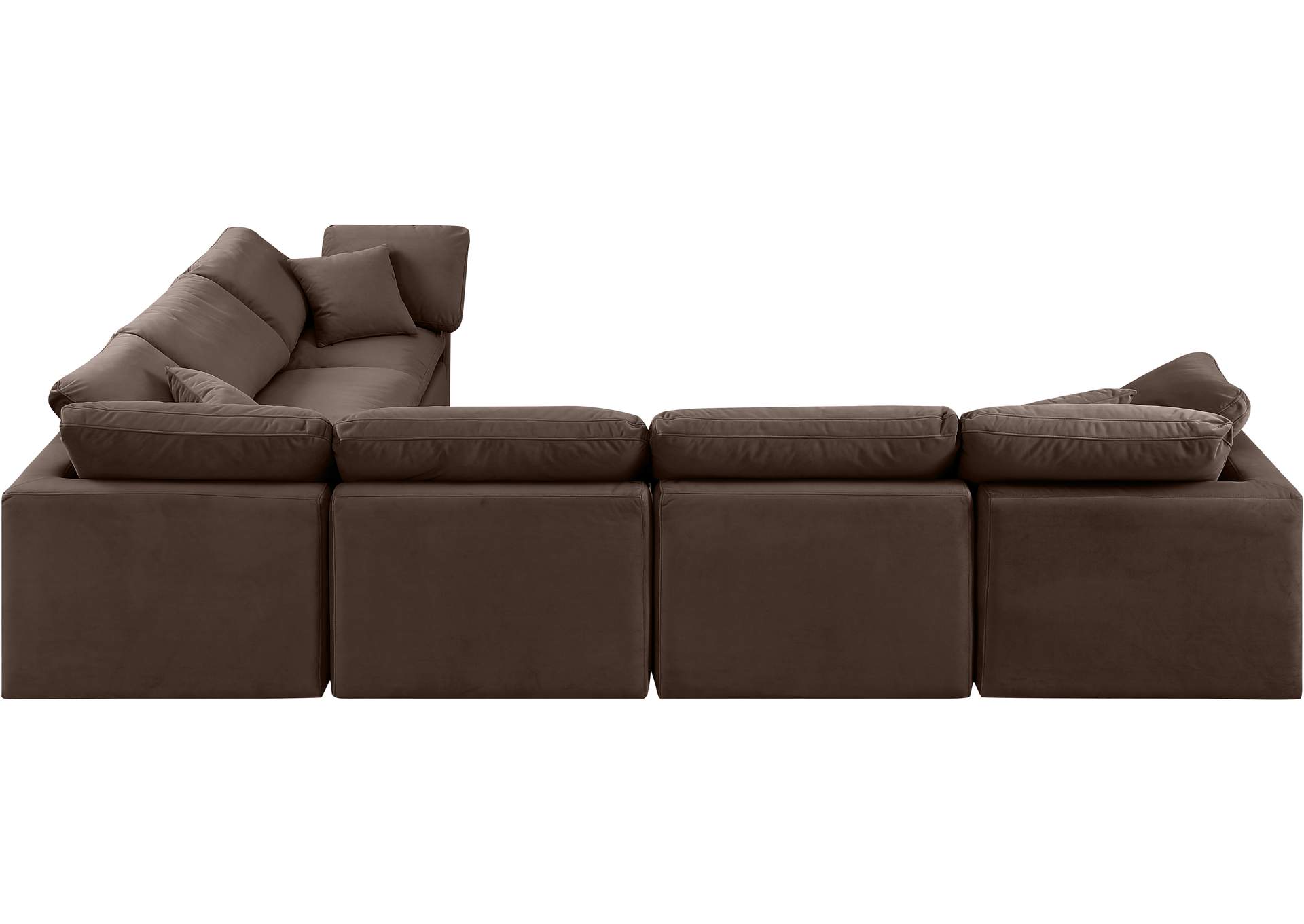 Indulge Brown Velvet Modular Sectional,Meridian Furniture