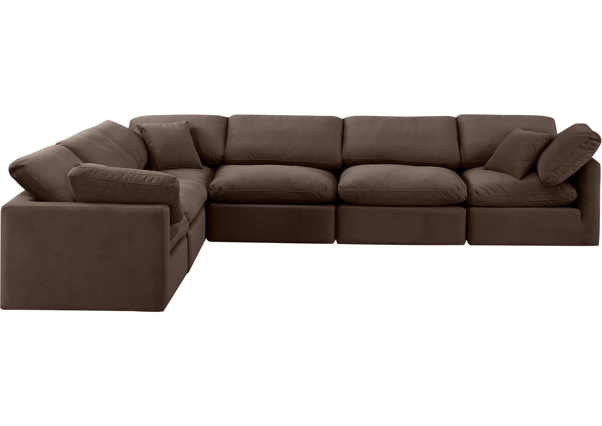 Indulge Brown Velvet Modular Sectional,Meridian Furniture