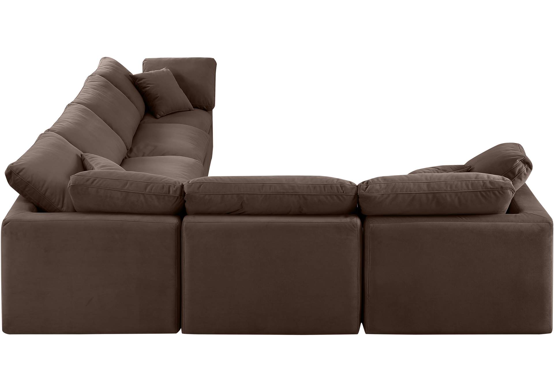 Indulge Brown Velvet Modular Sectional,Meridian Furniture