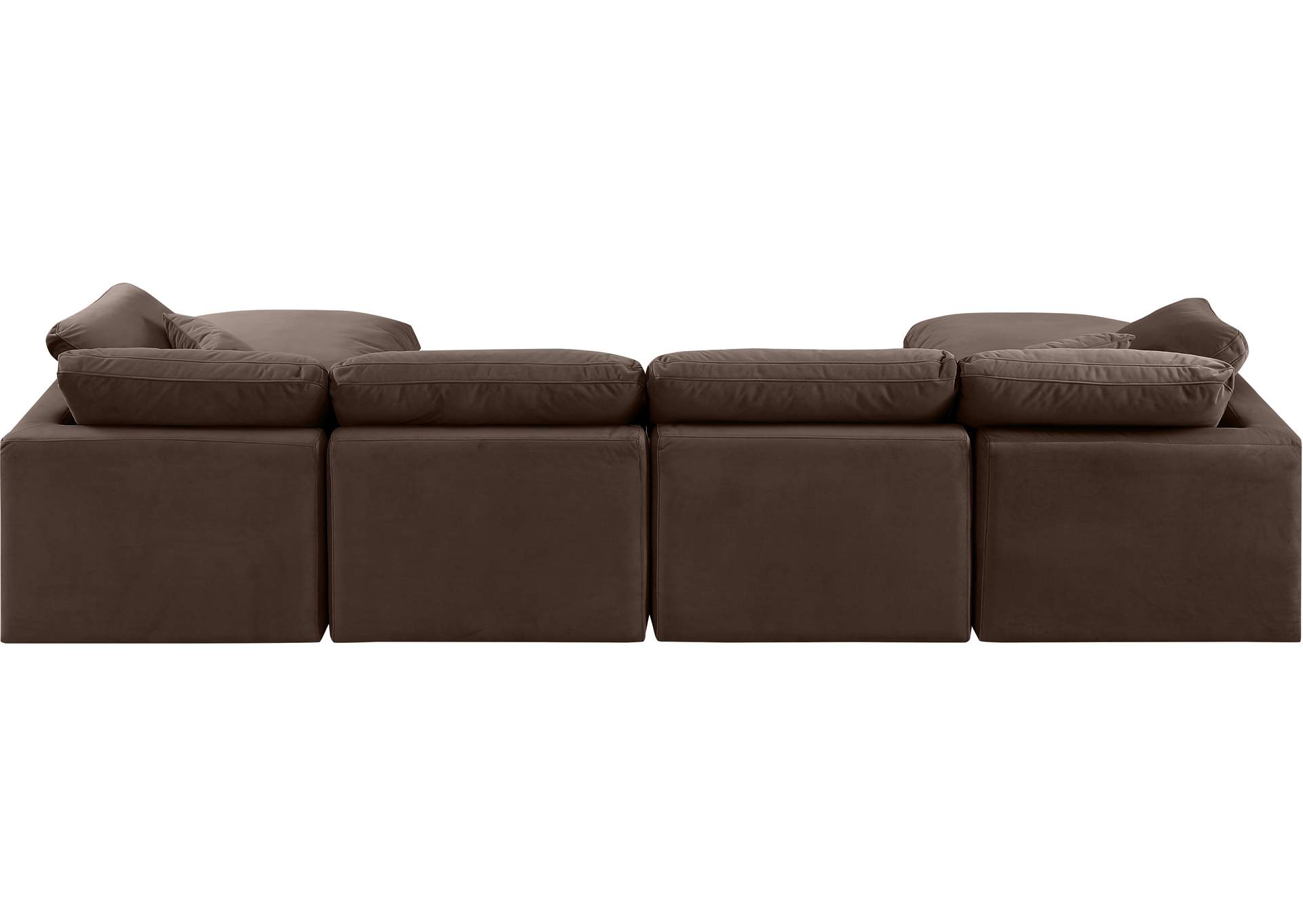 Indulge Brown Velvet Modular Sectional,Meridian Furniture