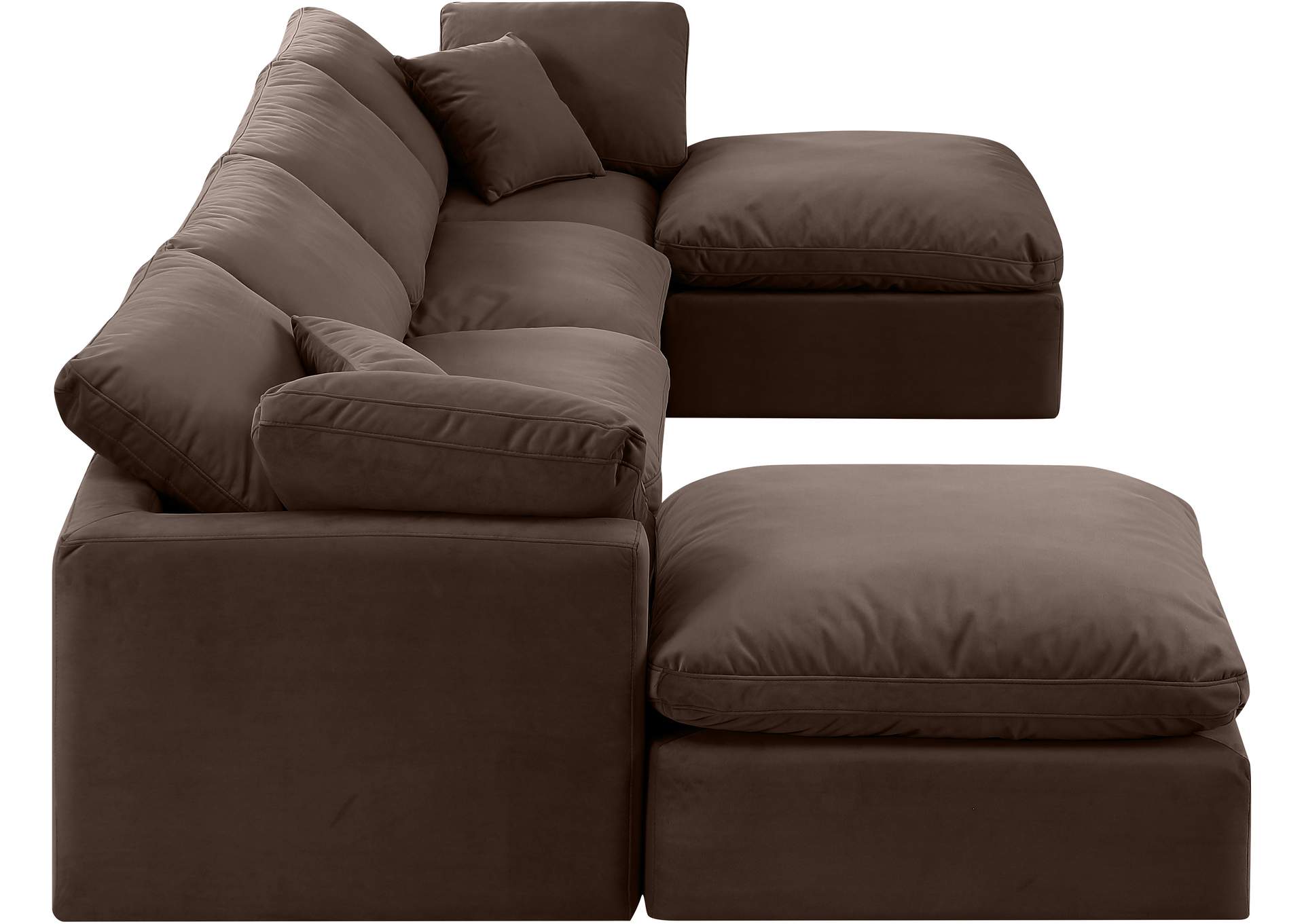 Indulge Brown Velvet Modular Sectional,Meridian Furniture