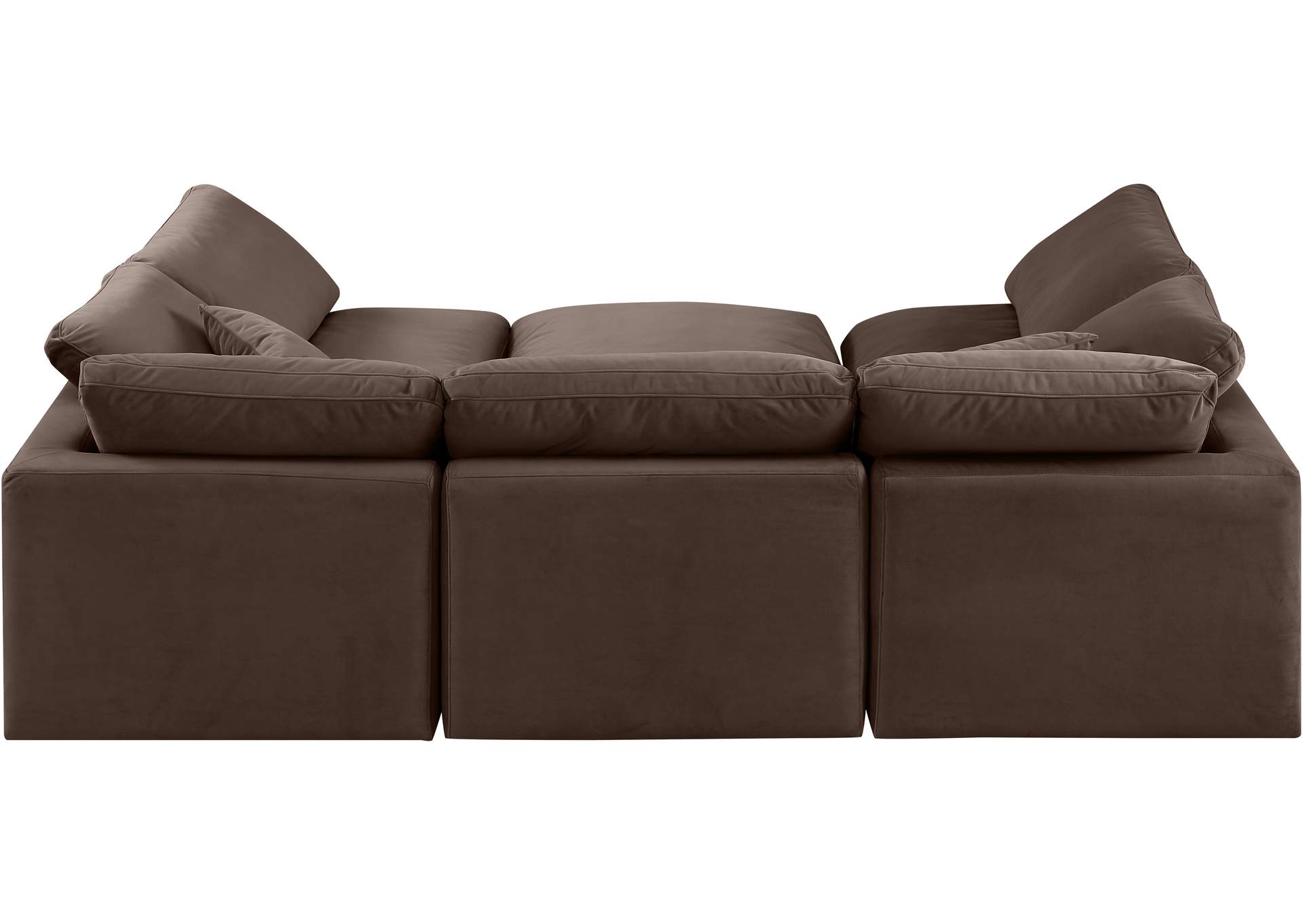 Indulge Brown Velvet Modular Sectional,Meridian Furniture