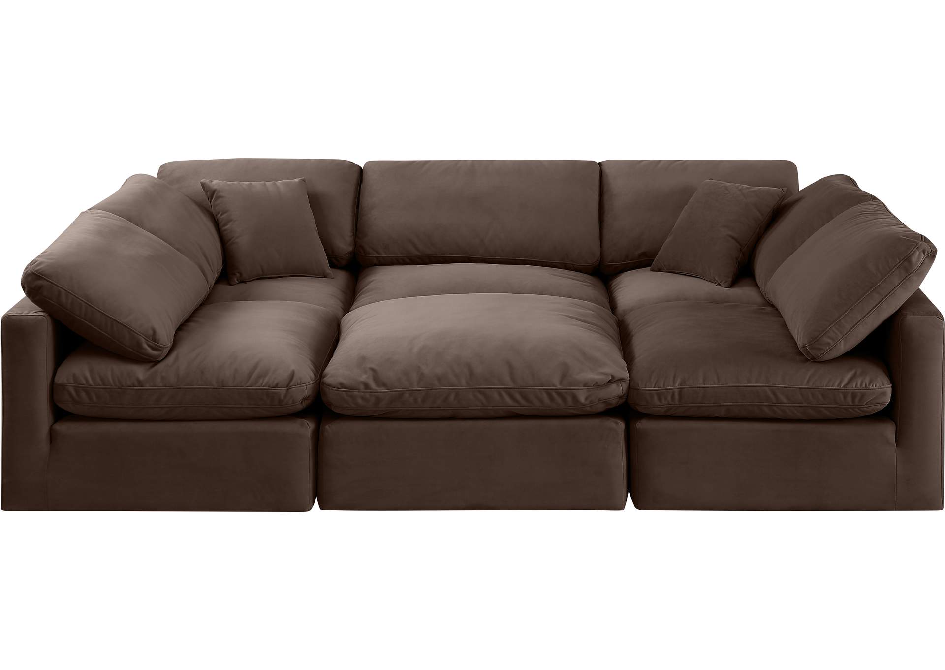 Indulge Brown Velvet Modular Sectional,Meridian Furniture