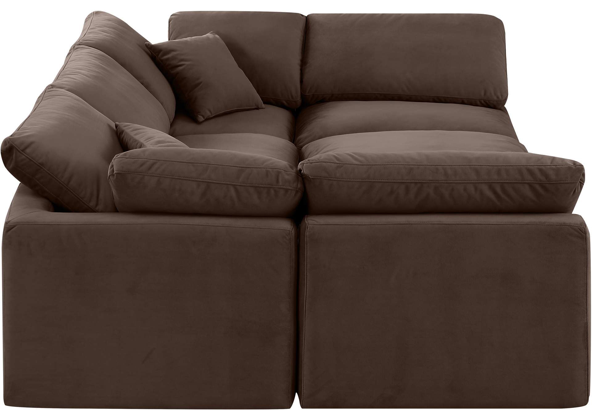 Indulge Brown Velvet Modular Sectional,Meridian Furniture