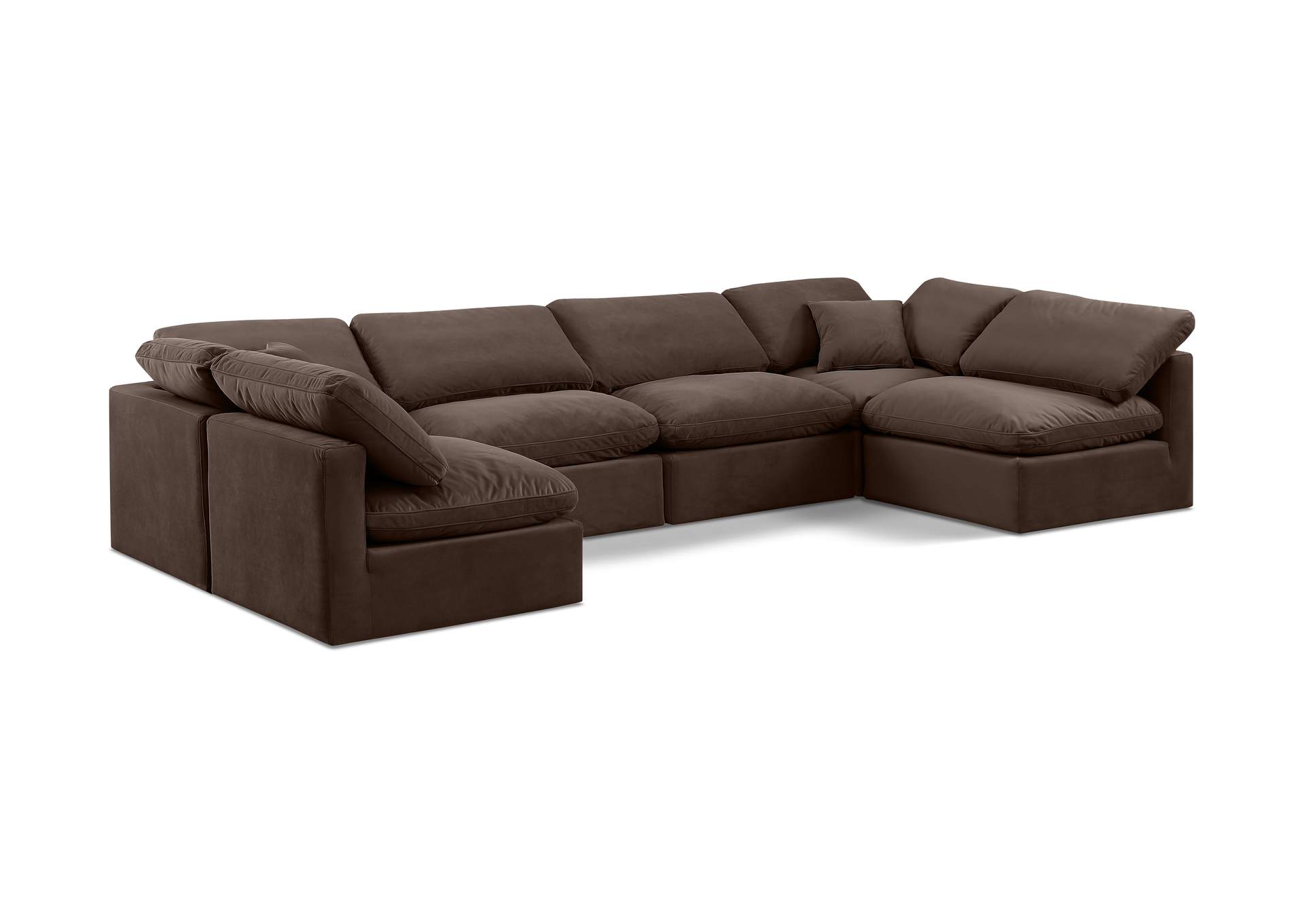 Indulge Brown Velvet Modular Sectional,Meridian Furniture