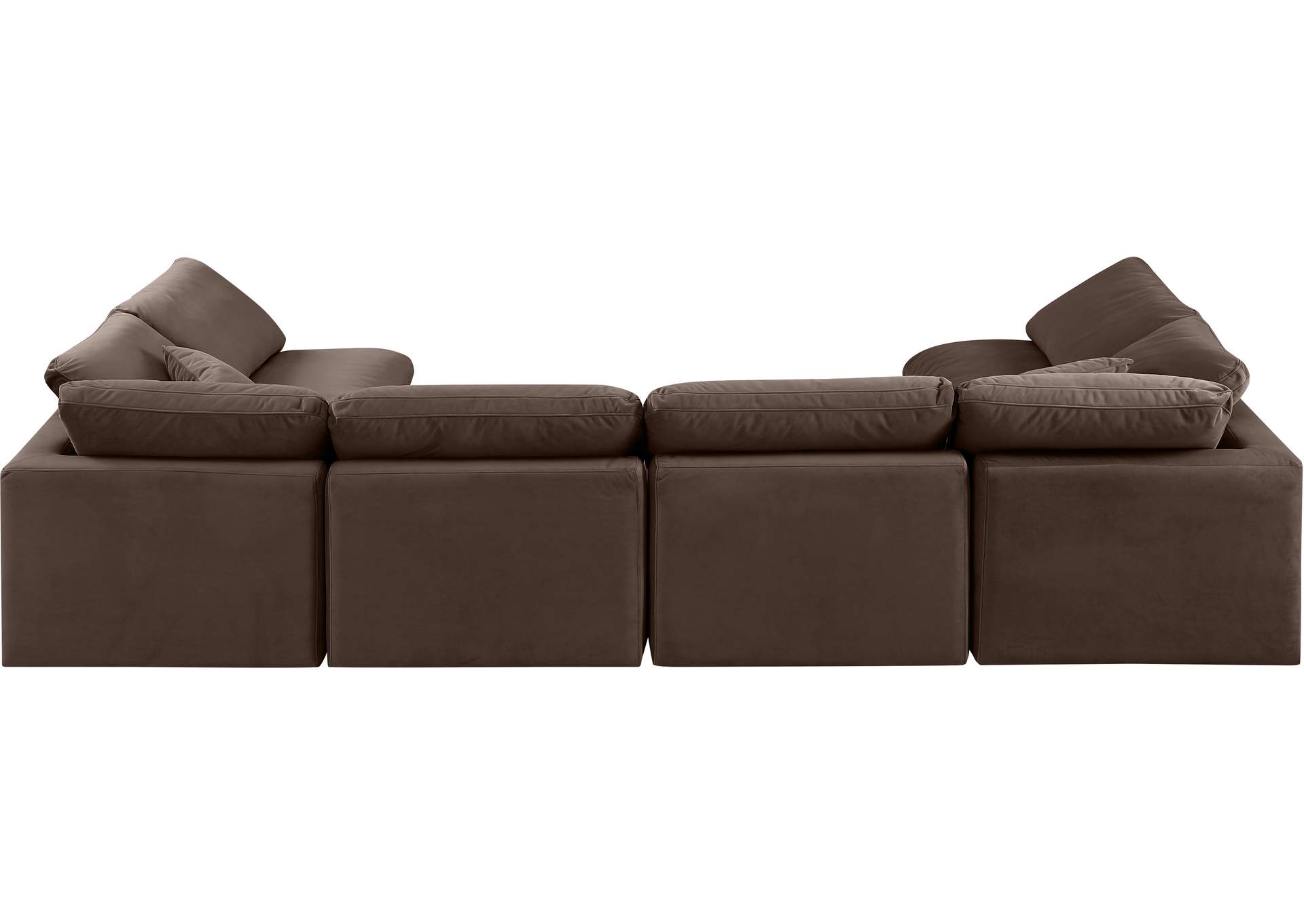 Indulge Brown Velvet Modular Sectional,Meridian Furniture