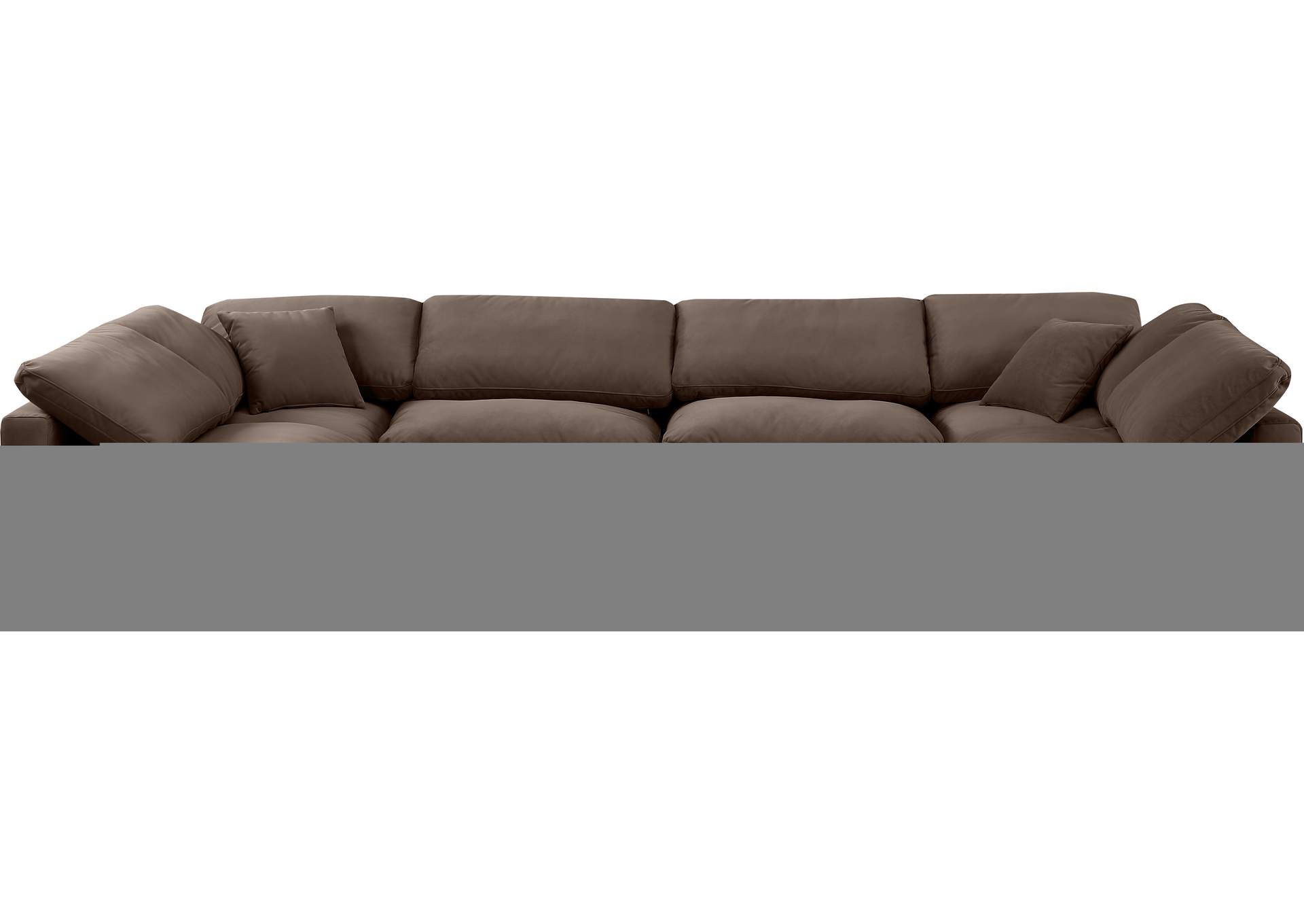 Indulge Brown Velvet Modular Sectional,Meridian Furniture