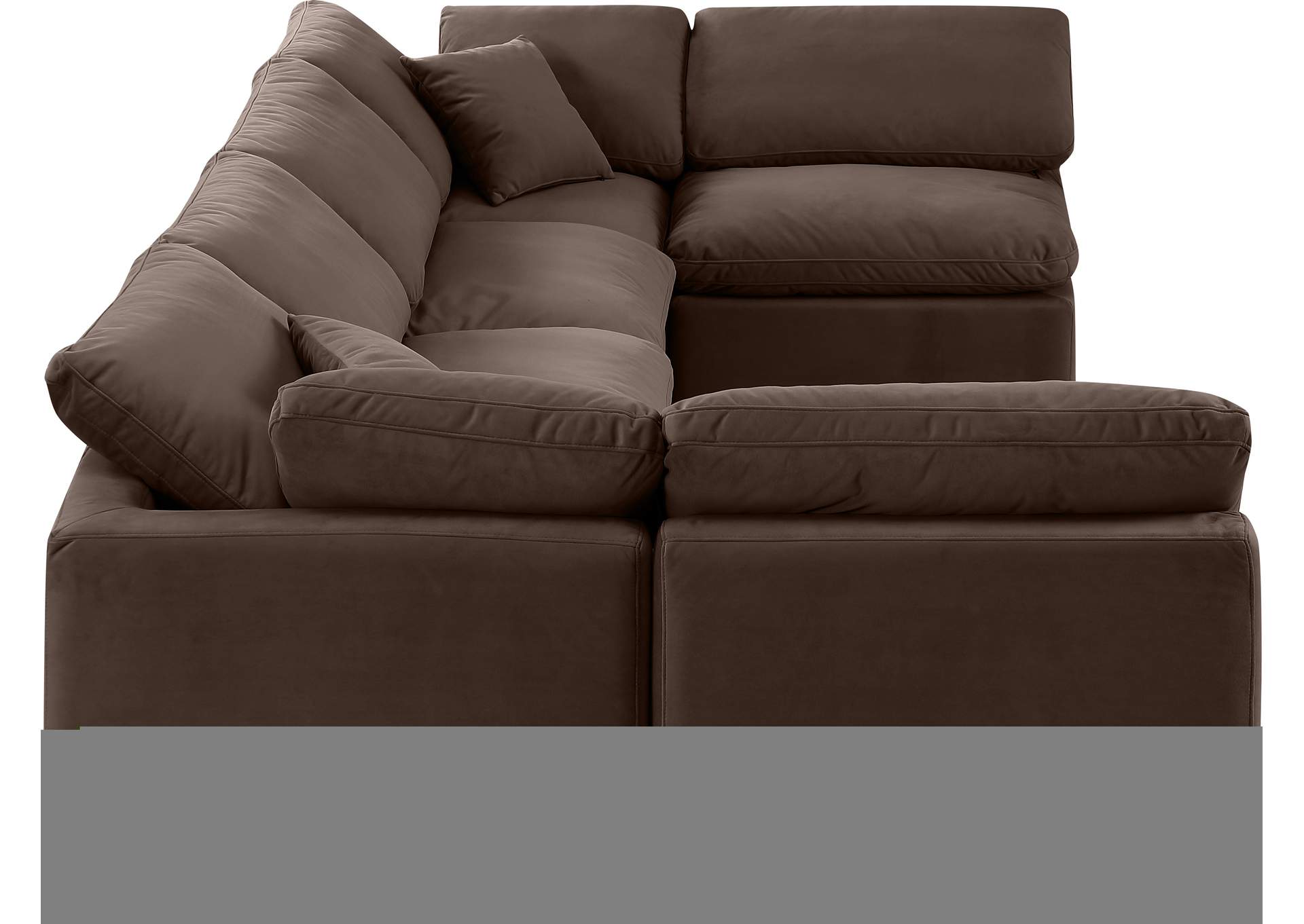 Indulge Brown Velvet Modular Sectional,Meridian Furniture