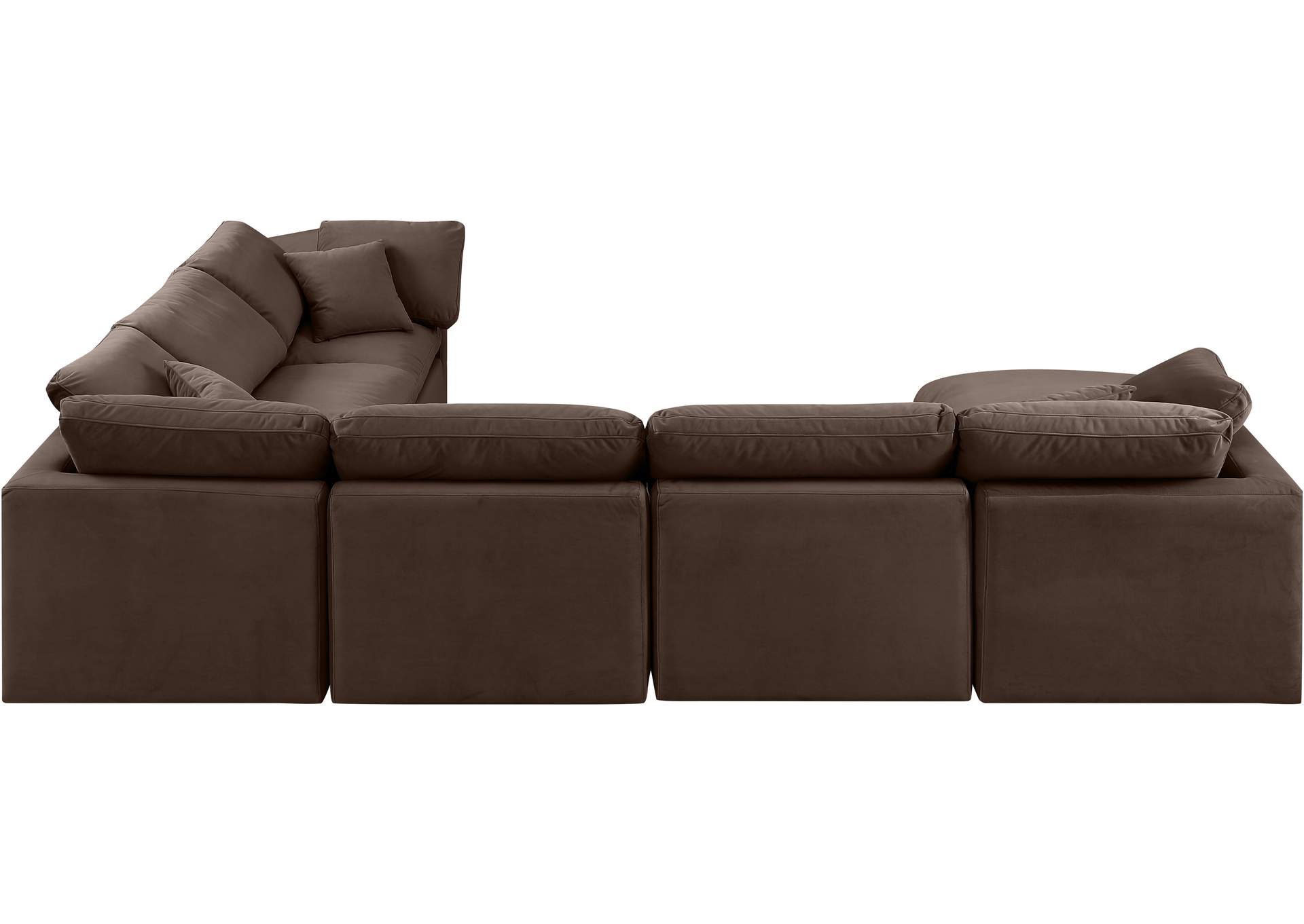 Indulge Brown Velvet Modular Sectional,Meridian Furniture
