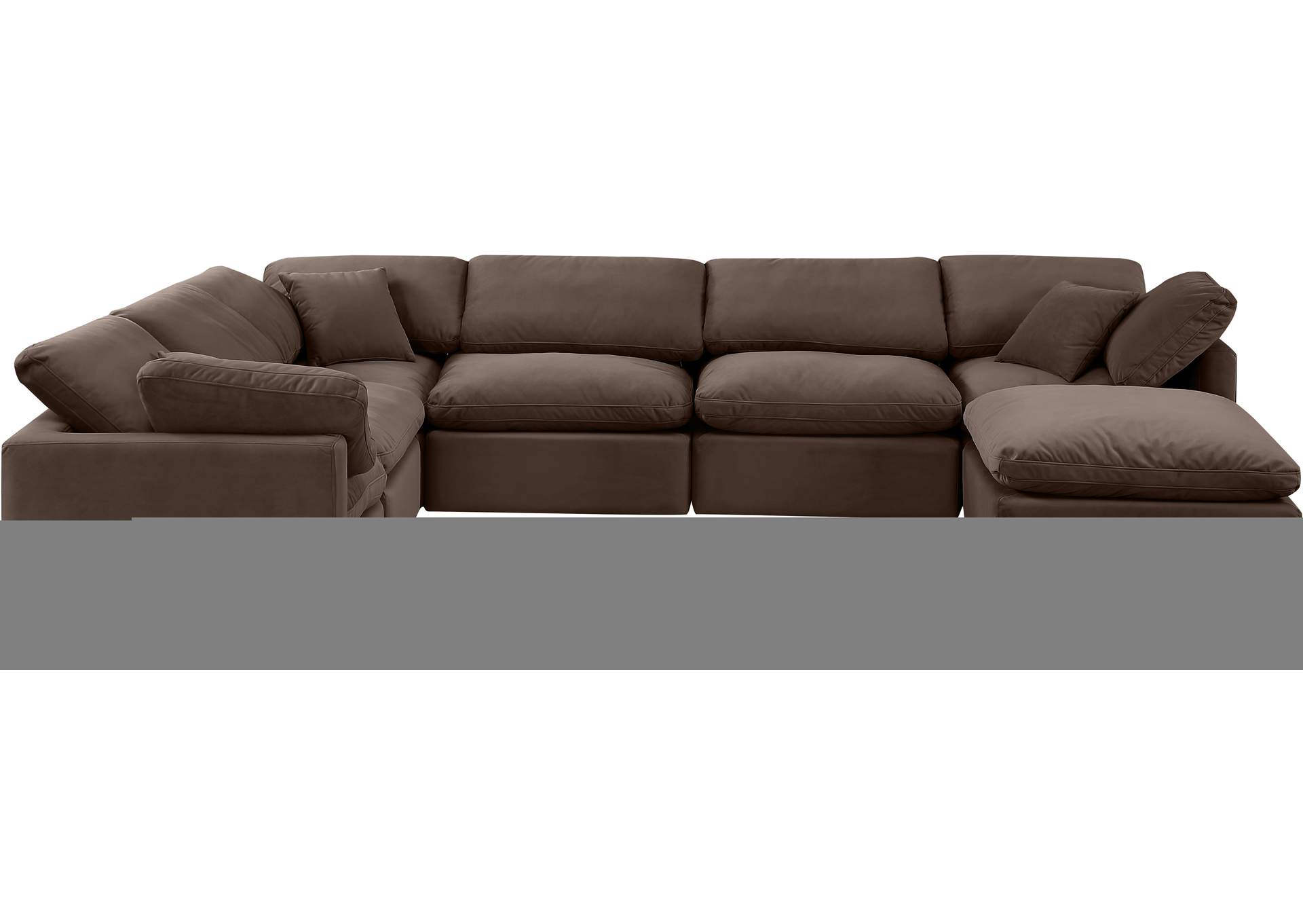 Indulge Brown Velvet Modular Sectional,Meridian Furniture