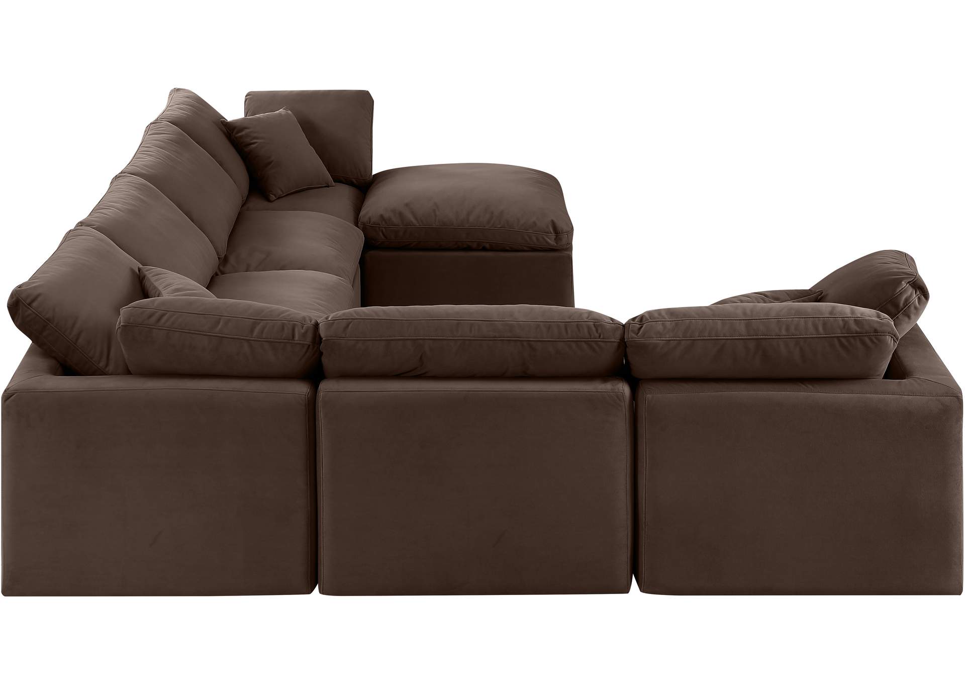 Indulge Brown Velvet Modular Sectional,Meridian Furniture
