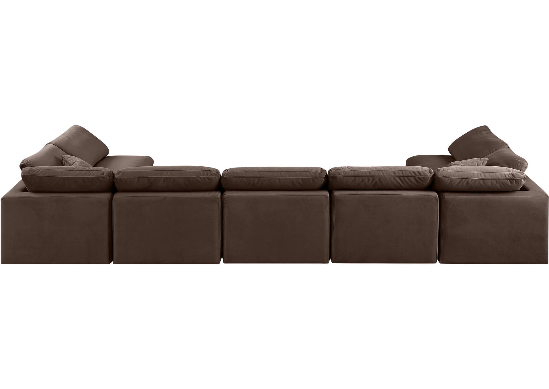 Indulge Brown Velvet Modular Sectional,Meridian Furniture