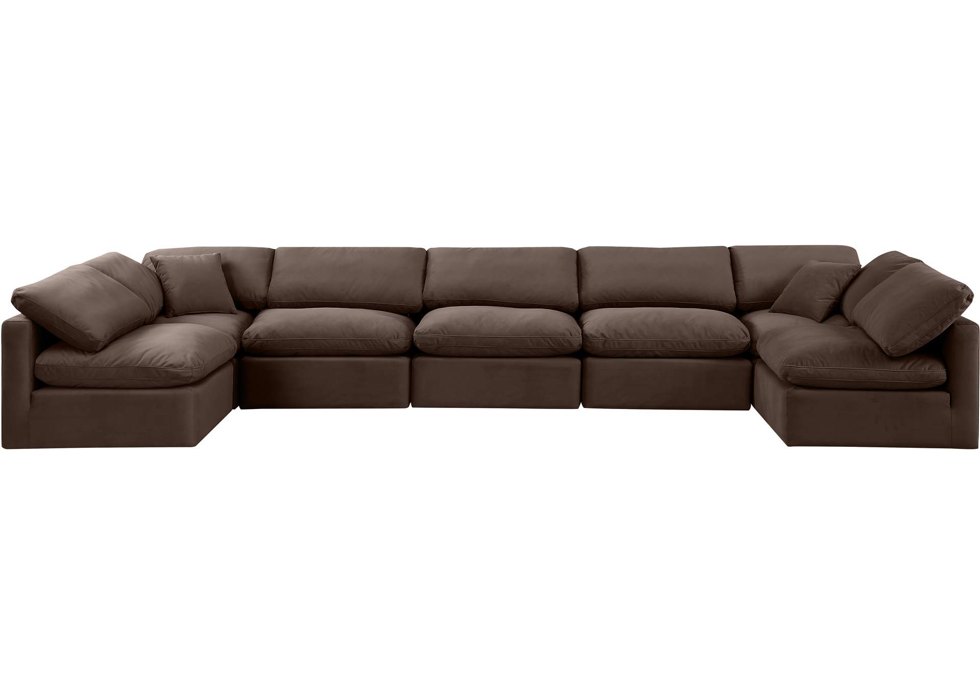 Indulge Brown Velvet Modular Sectional,Meridian Furniture